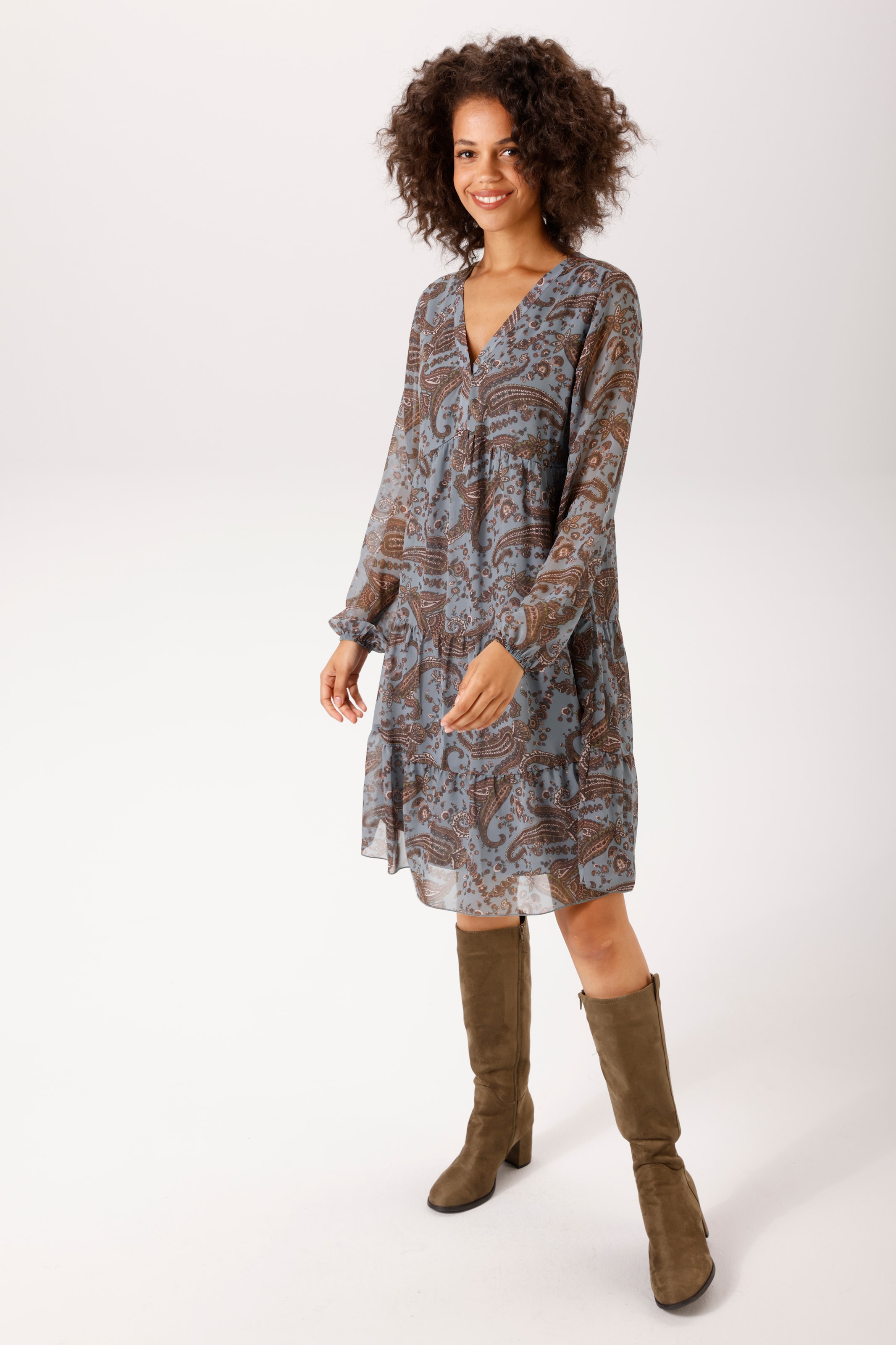 Aniston CASUAL Tunikakleid mit fantasievollen großflächigen Paisley-Druck - NEUE KOLLEKTION