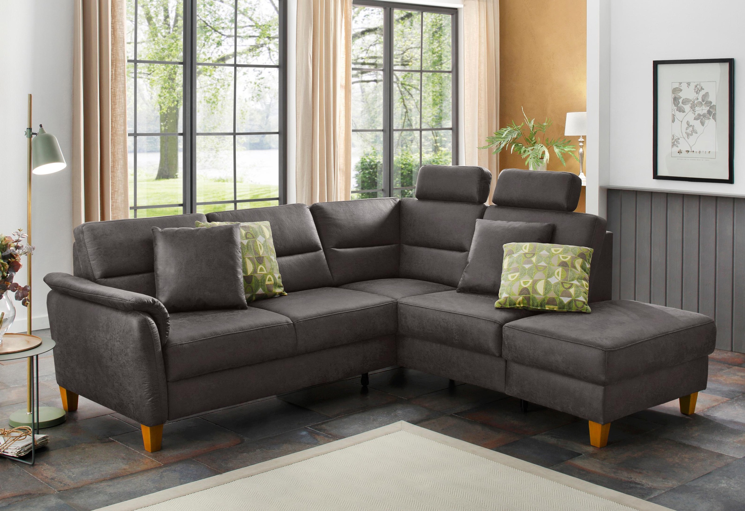 Home affaire Ecksofa »Palmera L-Form, B: 236 cm« optional Bettfunktion & Be günstig online kaufen