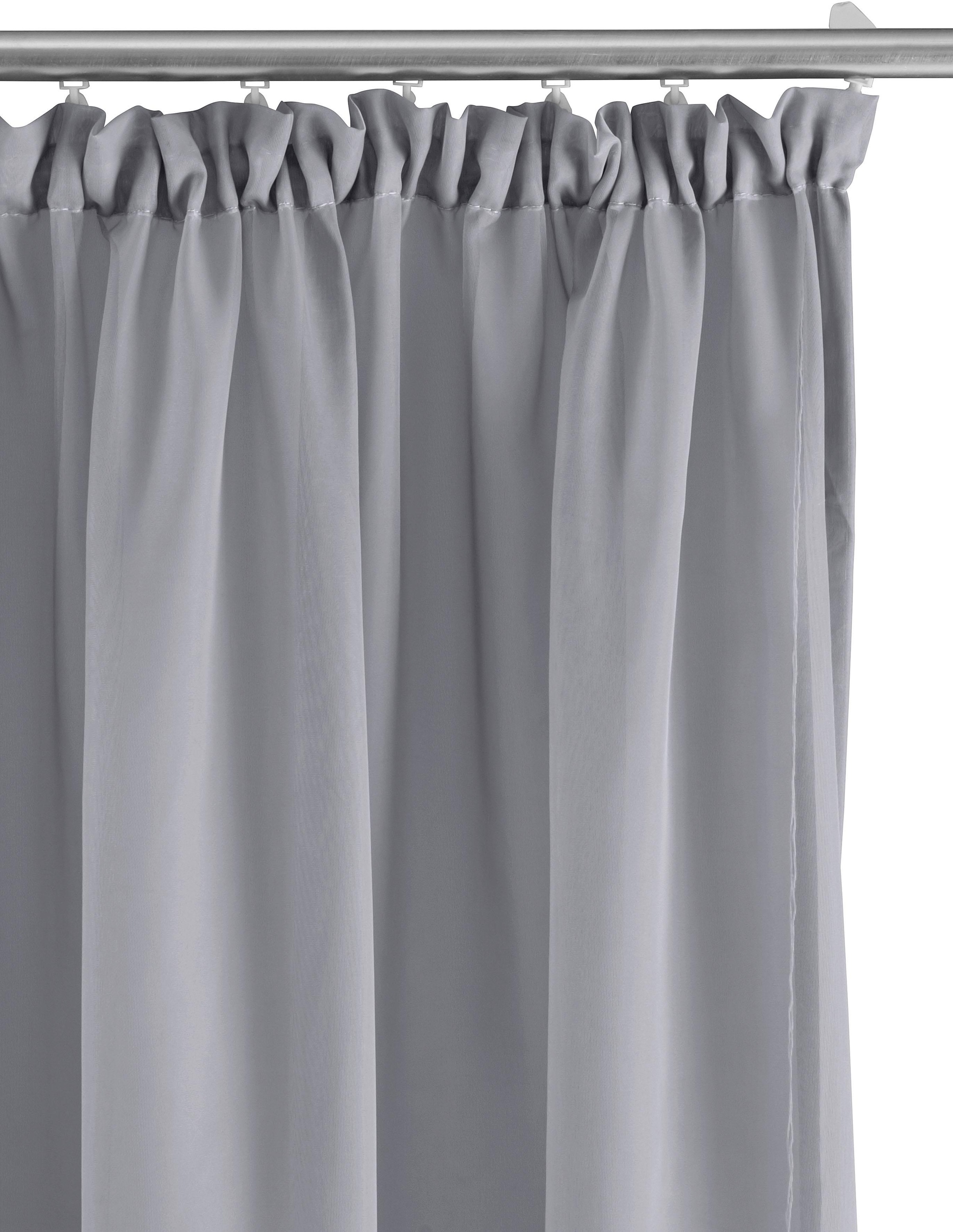 my home Gardine »XANA mit Ösen, Kräuselband oder Schlaufen«, (2 St.), Bestseller, einfarbig, 1 bzw. 2 Schals, pflegeleicht, Schal