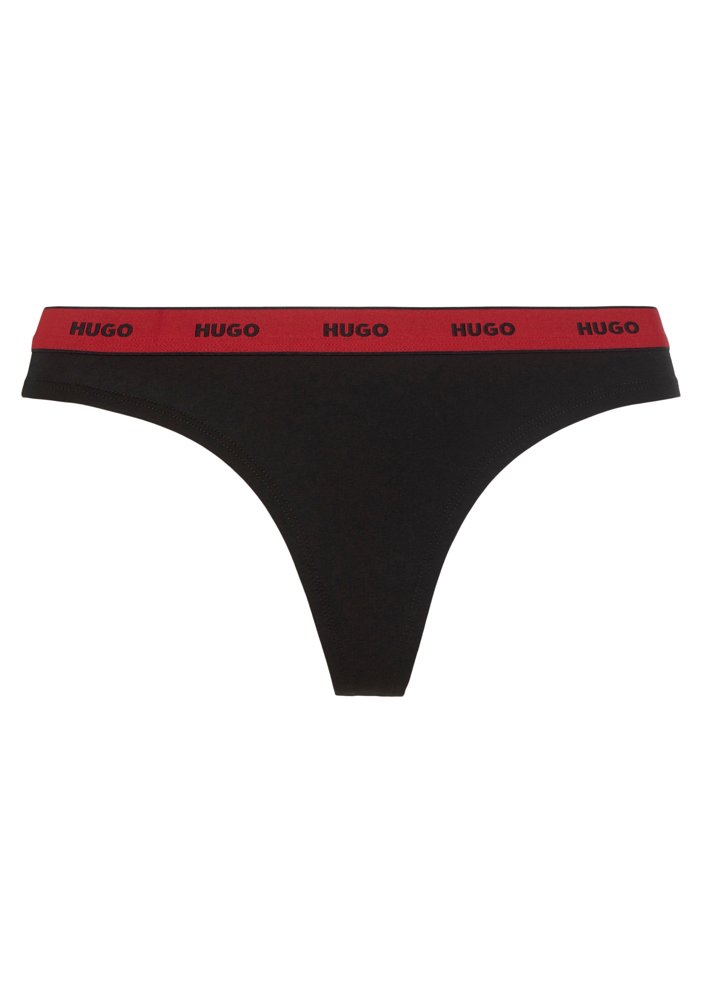 HUGO Underwear T-String »TRIPLET THONG STRIPE«, (Packung, 3 St., 3), mit Logoschriftzug auf dem Bund