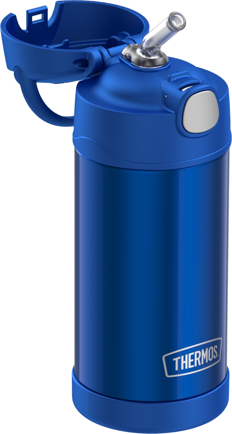 THERMOS Isolierflasche »FUNTAINER STRAW BOTTLE, doppelwandiger Edelstahl, spülmaschinenfest«, (1 tlg.), 0,35l, mit Silikonstrohalm, absolut dicht