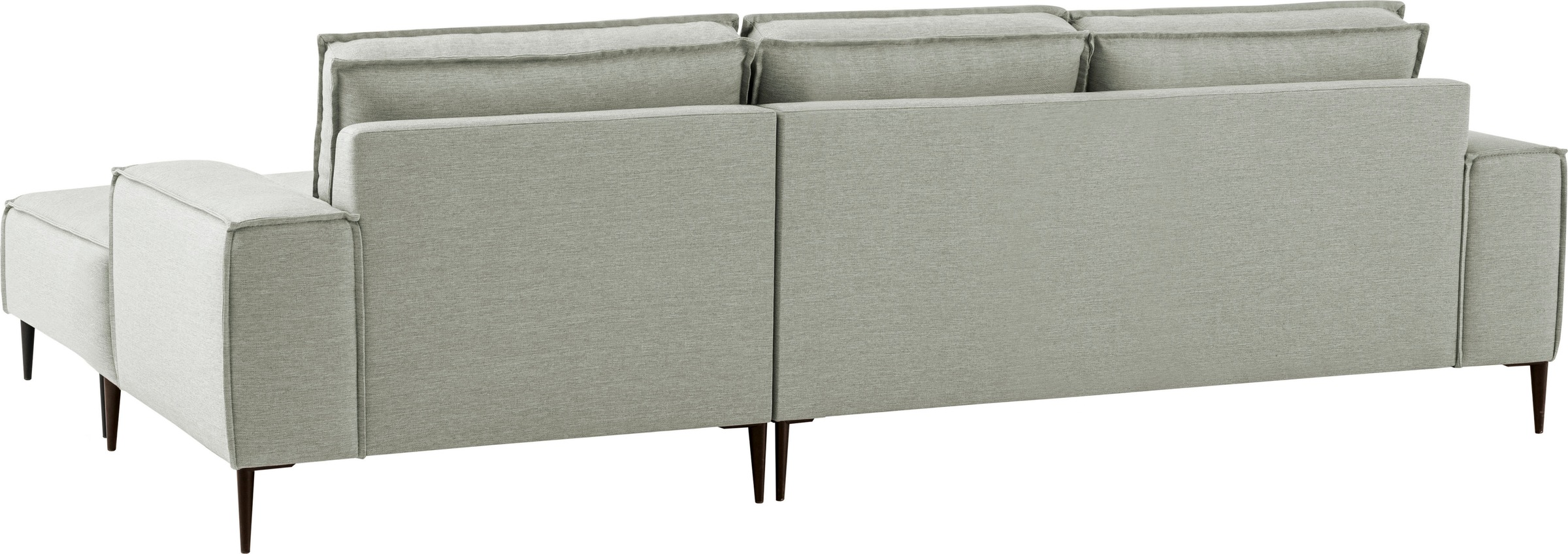 andas Ecksofa »TVINNU, L-Form, 275cm, in Cord und Flachgewebe«, wahlweise Recamiere rechts/links, schwarze Füße, bequemer Sitzkomfort