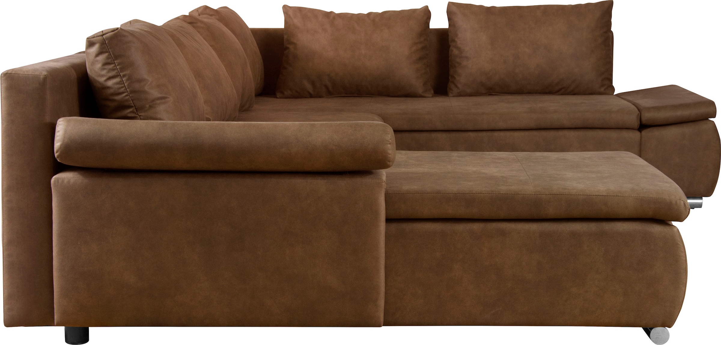 Home affaire Wohnlandschaft »Acra U-Form« mit Bettfunktion und Bettkasten, in Mattenoptik