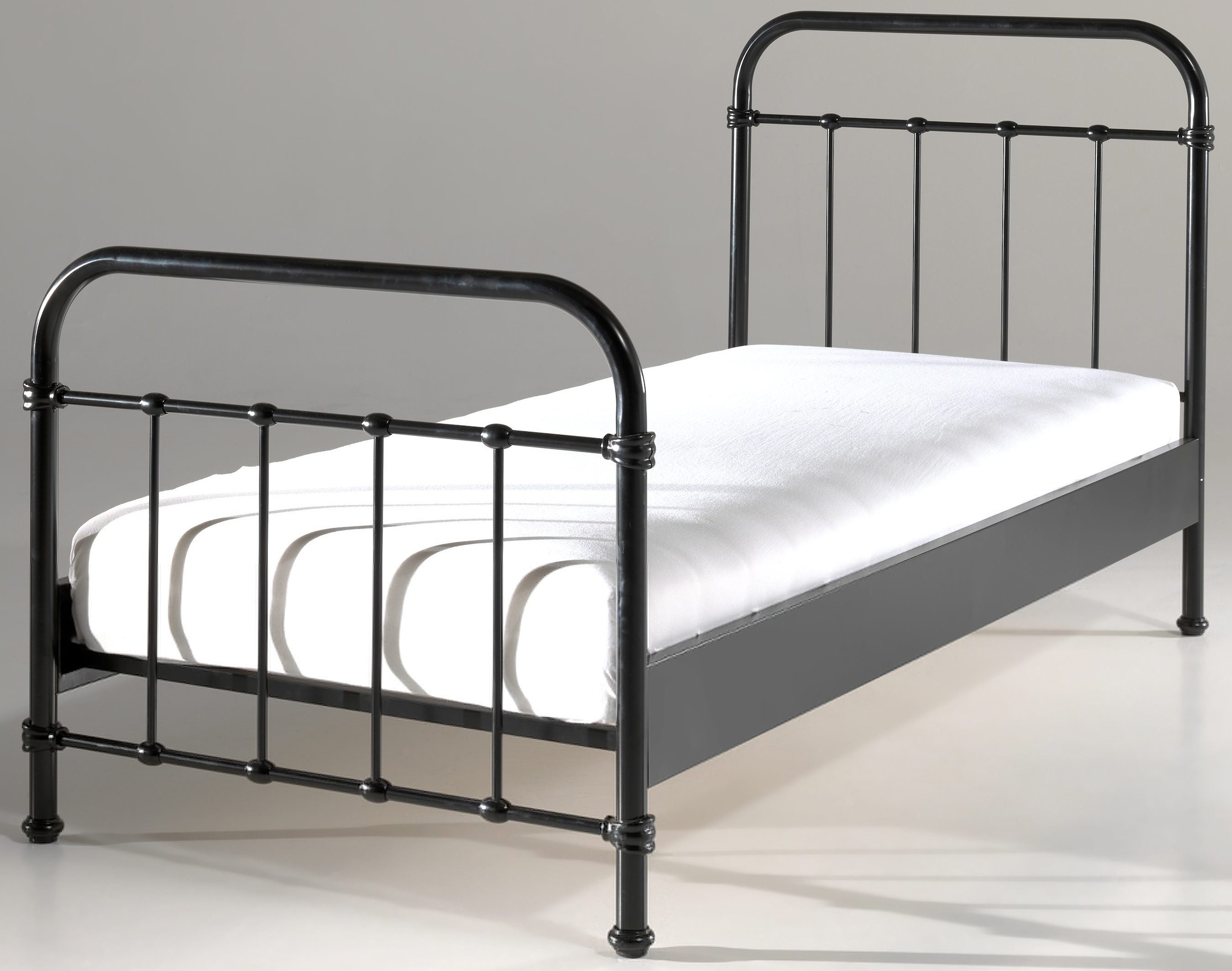 Vipack Einzelbett »New York, Bettgestell Metall, pulverbeschichtet, in zeitlosem Design«, (H/T ca. 100x210cm, inkl. Lattenrost, sehr stabil gebaut), zwei Breiten und mehrere Farben zu Auswahl