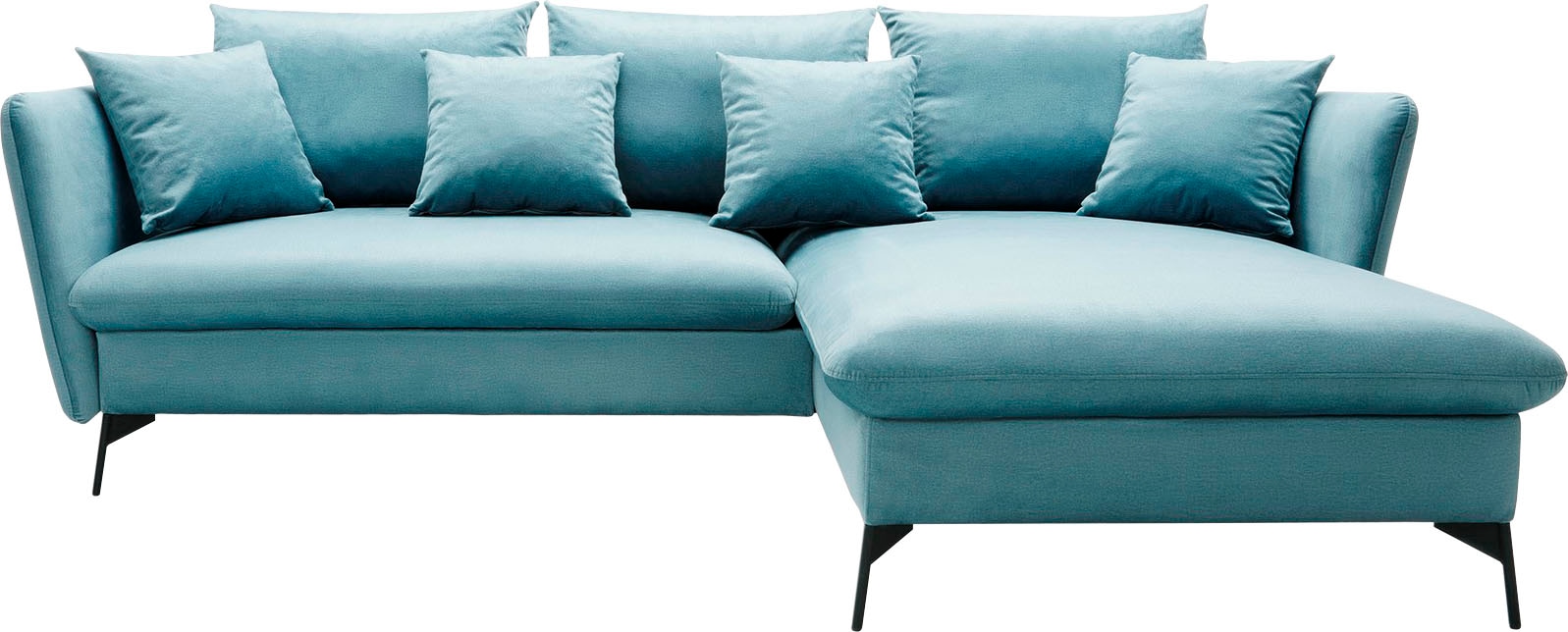 andas Ecksofa »LIVORNO,258 cm, L-Form,«, Schlaffunktion u. Bettkasten (139/224cm), Samt, Struktur, Webstoff