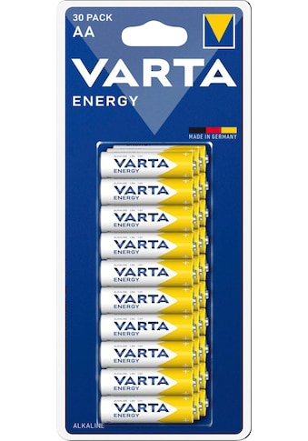 Batterie »30er Pack Energy AA Mignon LR6 Alkaline - Made in Germany«, LR06, (30 St.)