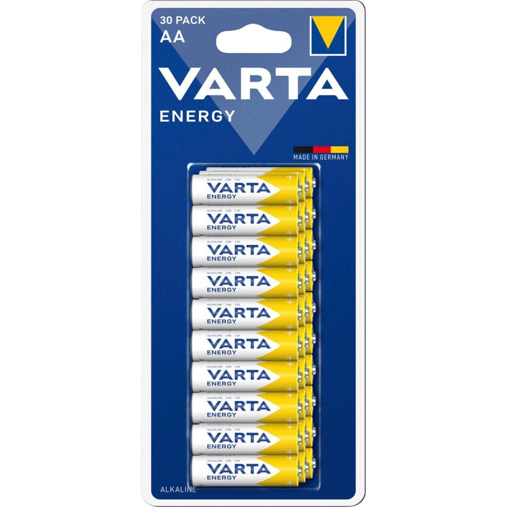 VARTA Batterie »30er Pack Energy AA Mignon LR6 Alkaline - Made in Germany«, LR06, (30 St.)