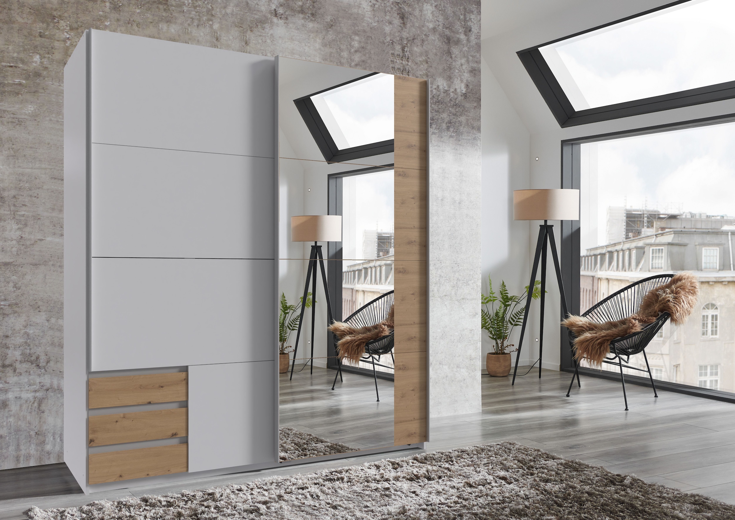 Wimex Schwebetürenschrank »Emden moderner Kleiderschrank mit Spiegel und Sc günstig online kaufen