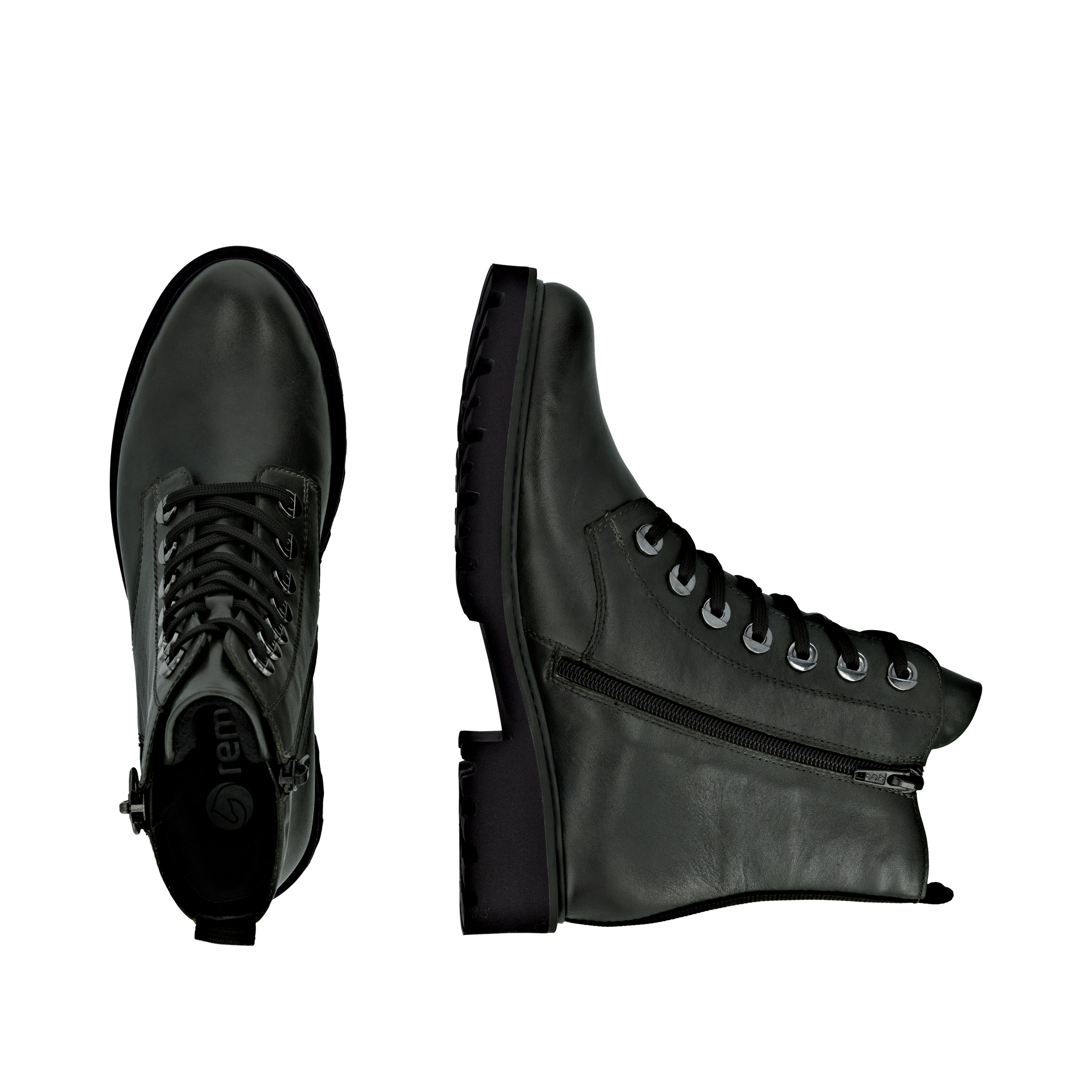 Remonte Schnürstiefelette, Blockabsatz, Stiefelette, Schnürboots, Flats im Used Look