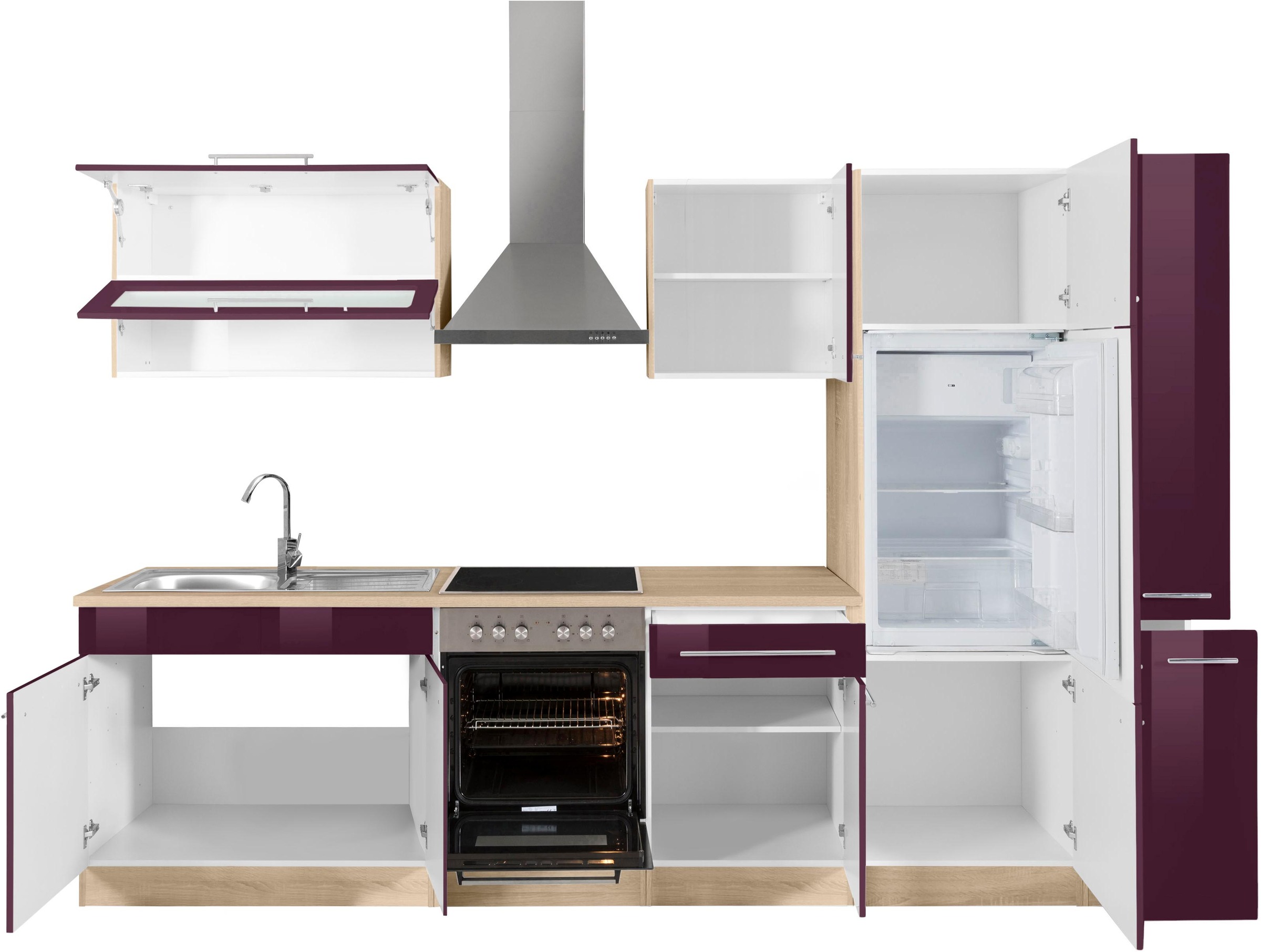 KOCHSTATION Küchenzeile »KS-Eton«, mit E-Geräten, Breite 300 cm