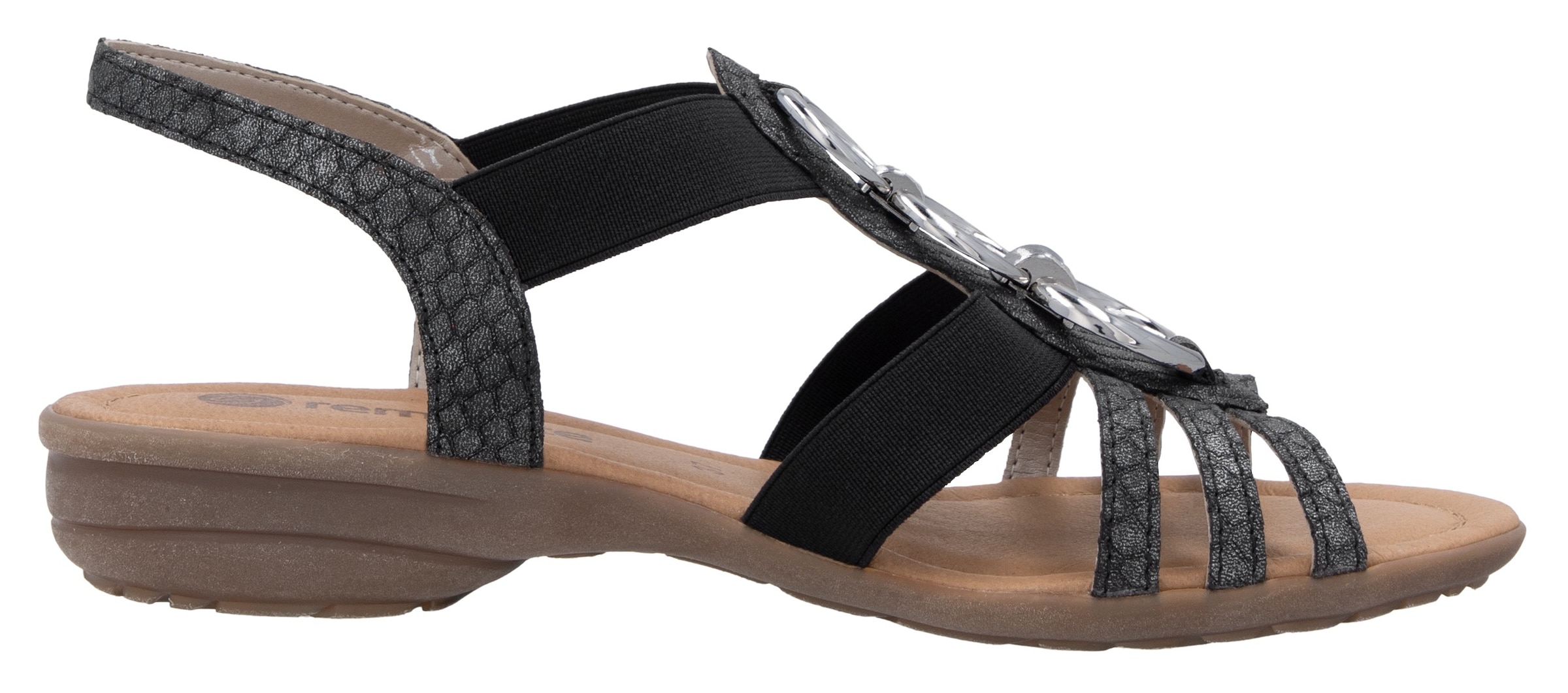 Remonte Riemchensandale, Keilabsatz, Sommerschuh, Sandalette mit Gummizügen