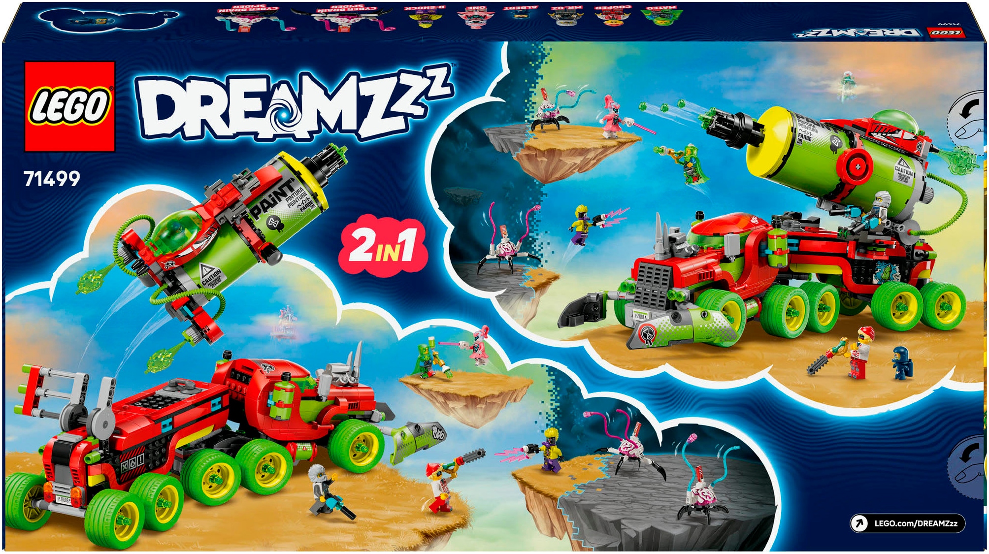 LEGO® Konstruktionsspielsteine »Mateos Sprühdosen-Truck (71499), LEGO DREAMZzz«, (929 St.), Made in Europe