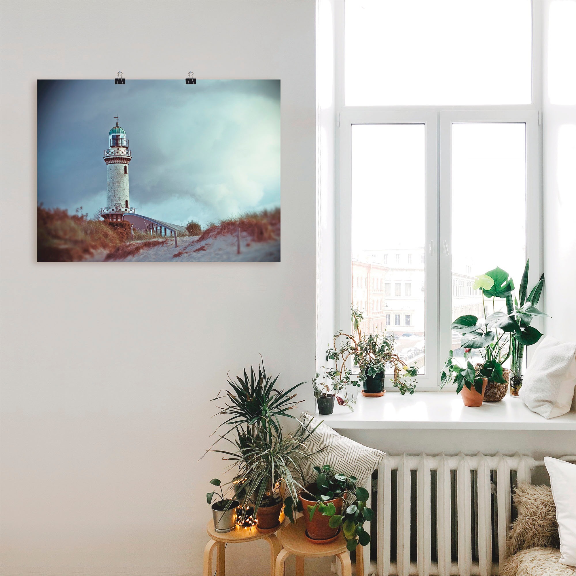 Artland Wandbild »Der Warnemünder Leuchtturm«, Gebäude, (1 St.), als Leinwandbild, Poster in verschied. Größen