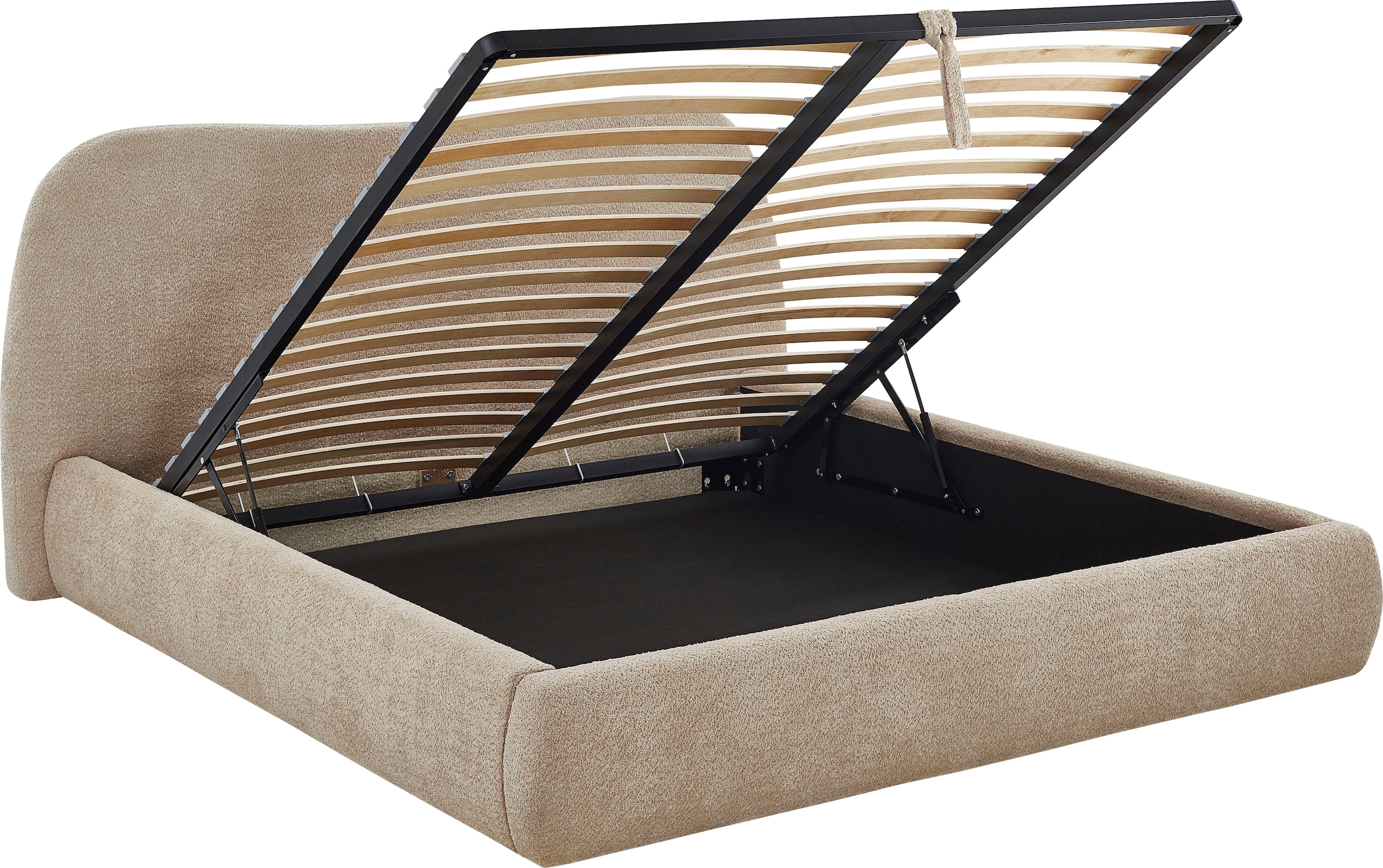 ATLANTIC home collection Polsterbett »Sophie«, mit oder ohne Stauraum, hochwertiger Bouclé-Bezug