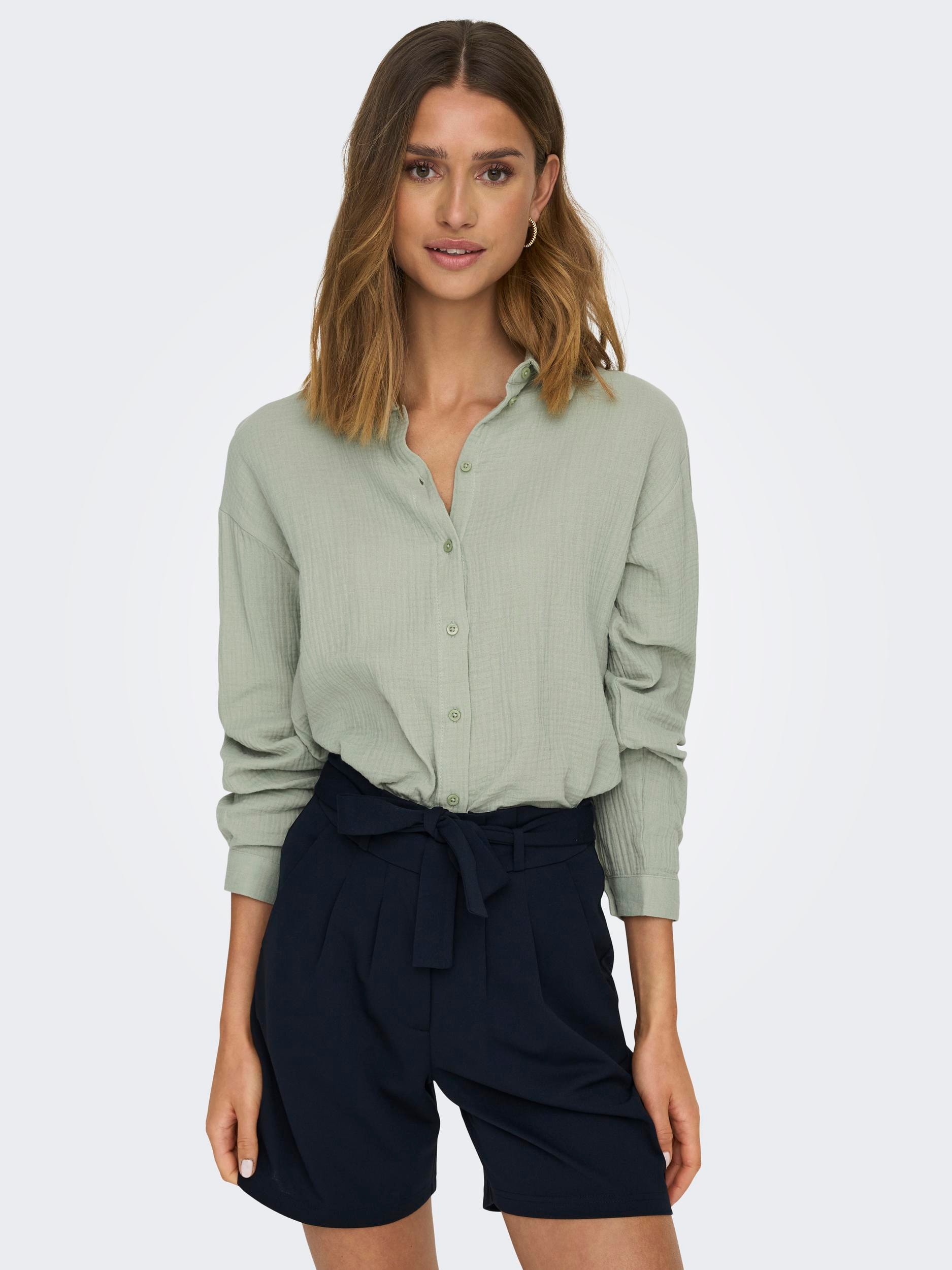 JDY Hemdbluse »JDYTHEIS LIFE L/S LOOSE SHIRT WVN NOOS«, aus Musselin