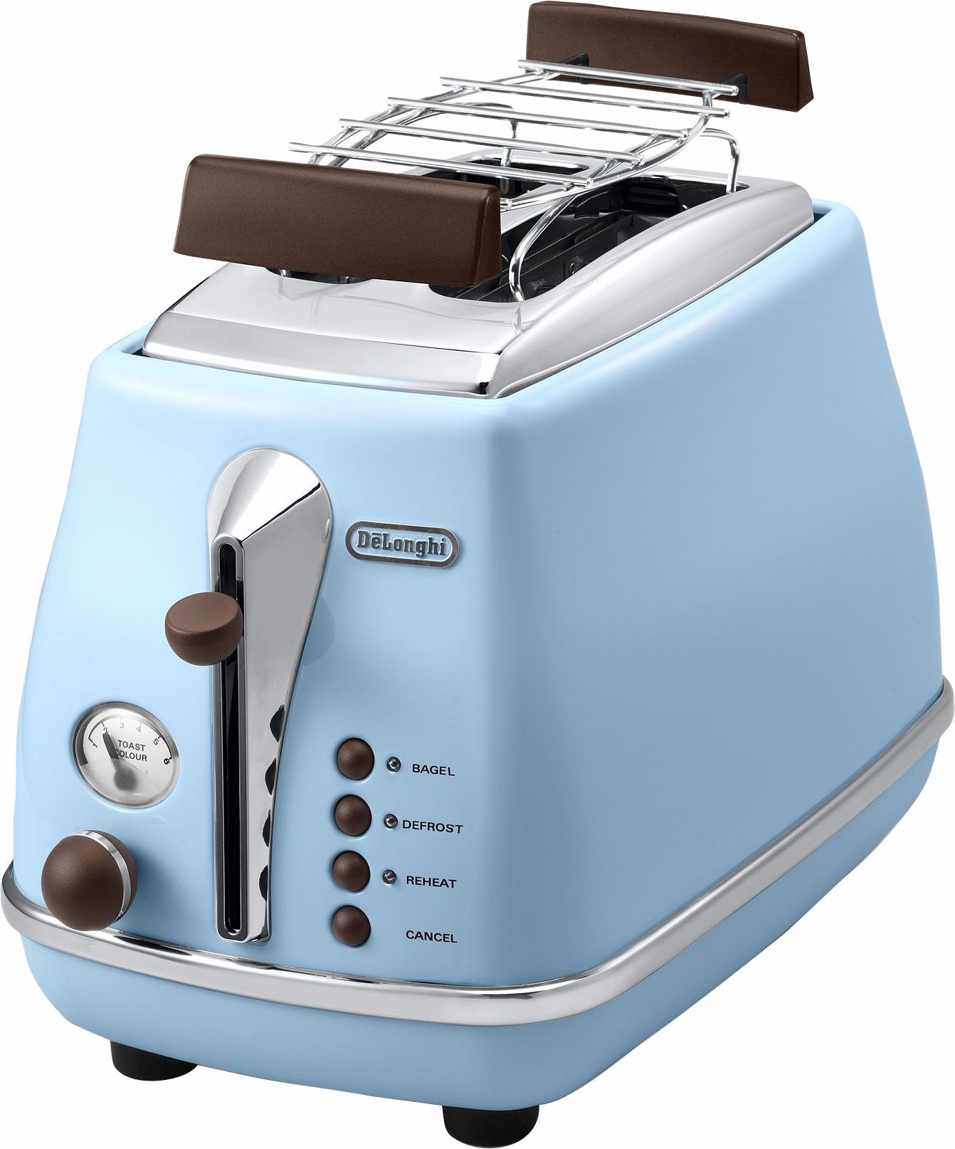 De'Longhi Toaster »Incona Vintage »CTOV 2103.AZ««, 2 kurze Schlitze, 900 W, im Retro Look, azur