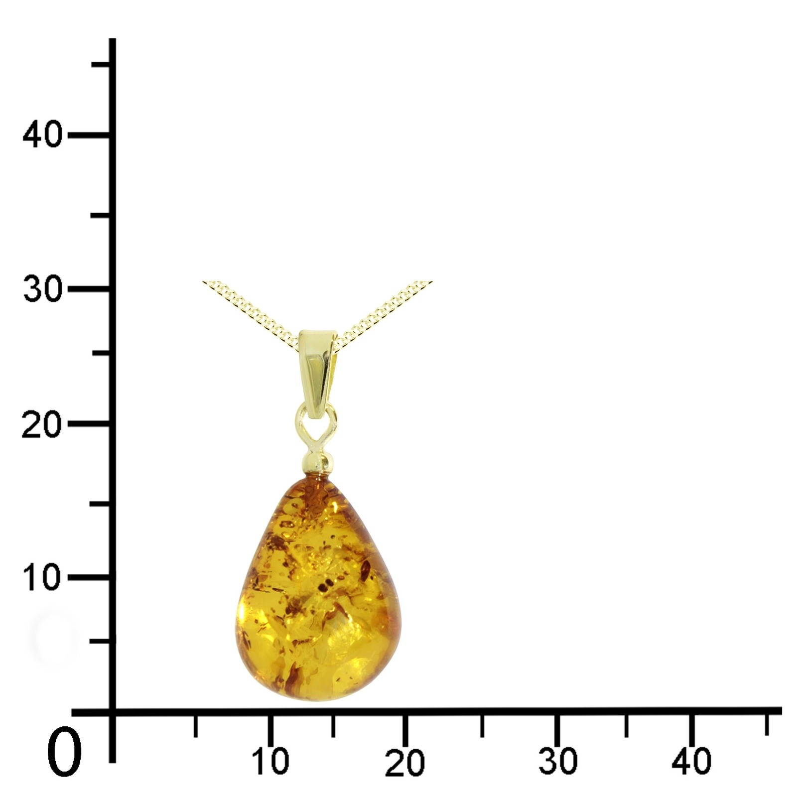 OSTSEE-SCHMUCK Kette mit Anhänger »Ostsee-Schmuck Kette mit Anhänger Tropfen ca. 17 mm lang«, (2 tlg.)