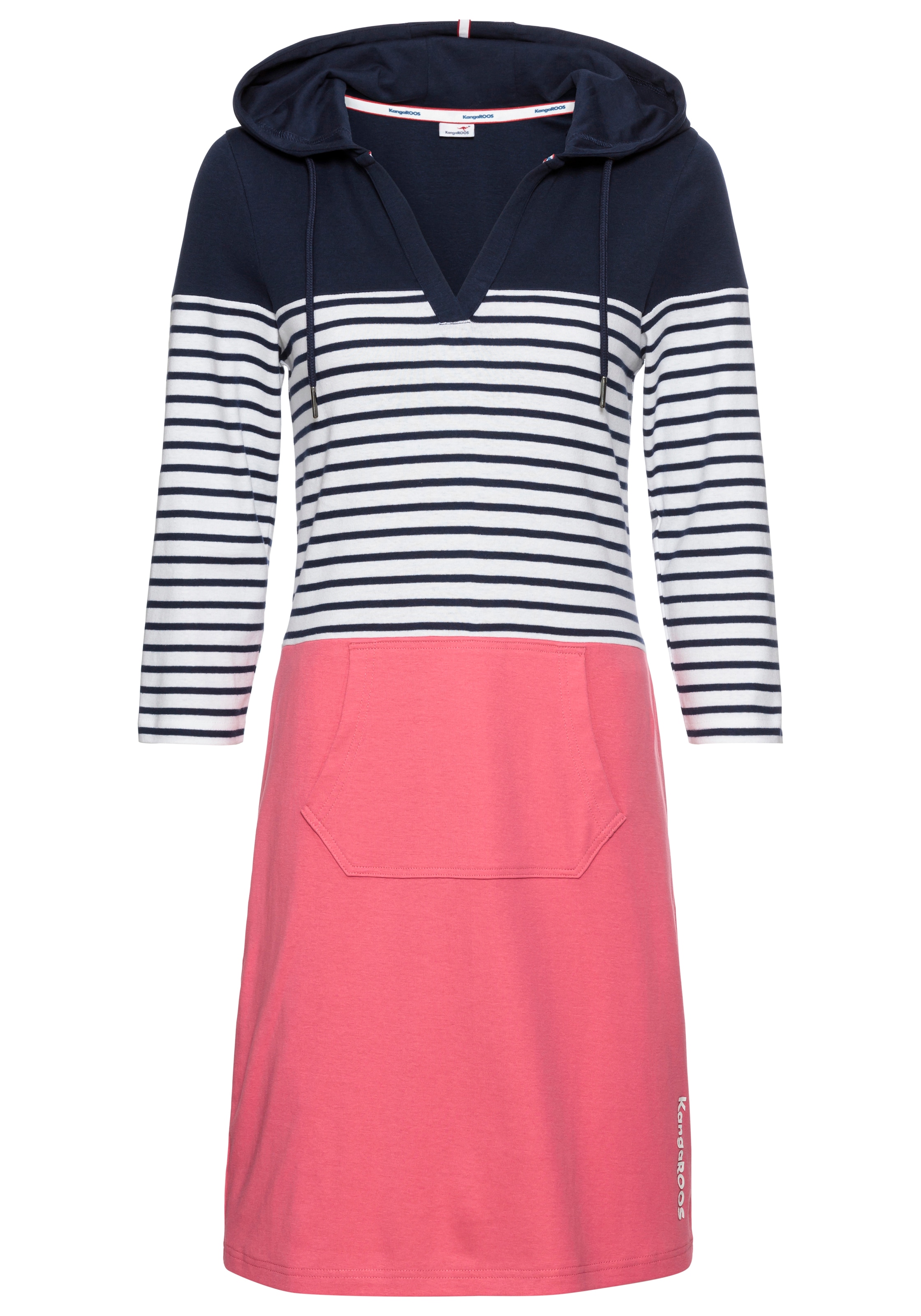 KangaROOS Jerseykleid, kurzes Kleid, lässiger, casual Look, aus Rippstrickstoff