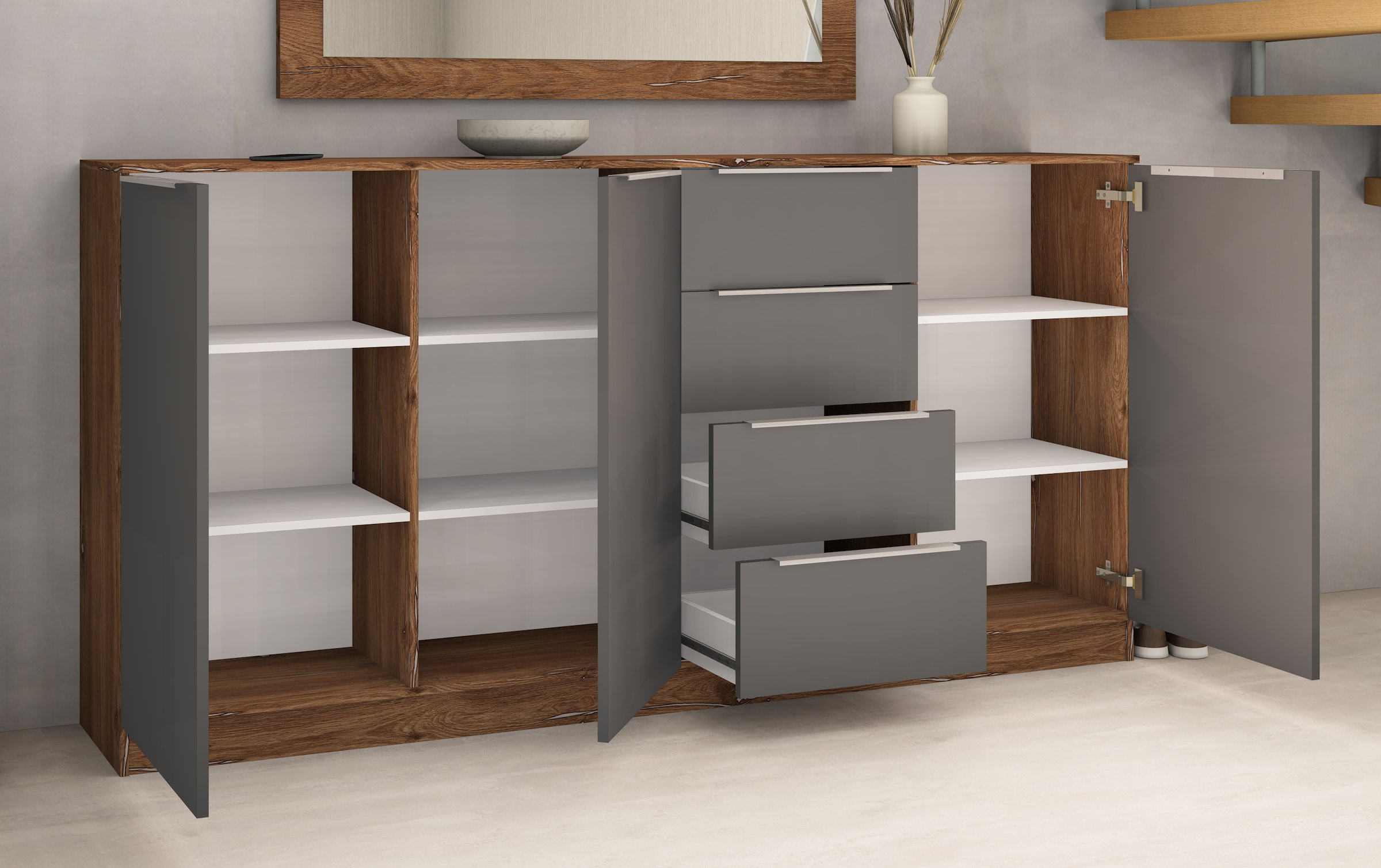 borchardt Möbel Highboard »Oliva«, Breite ca. 200 cm