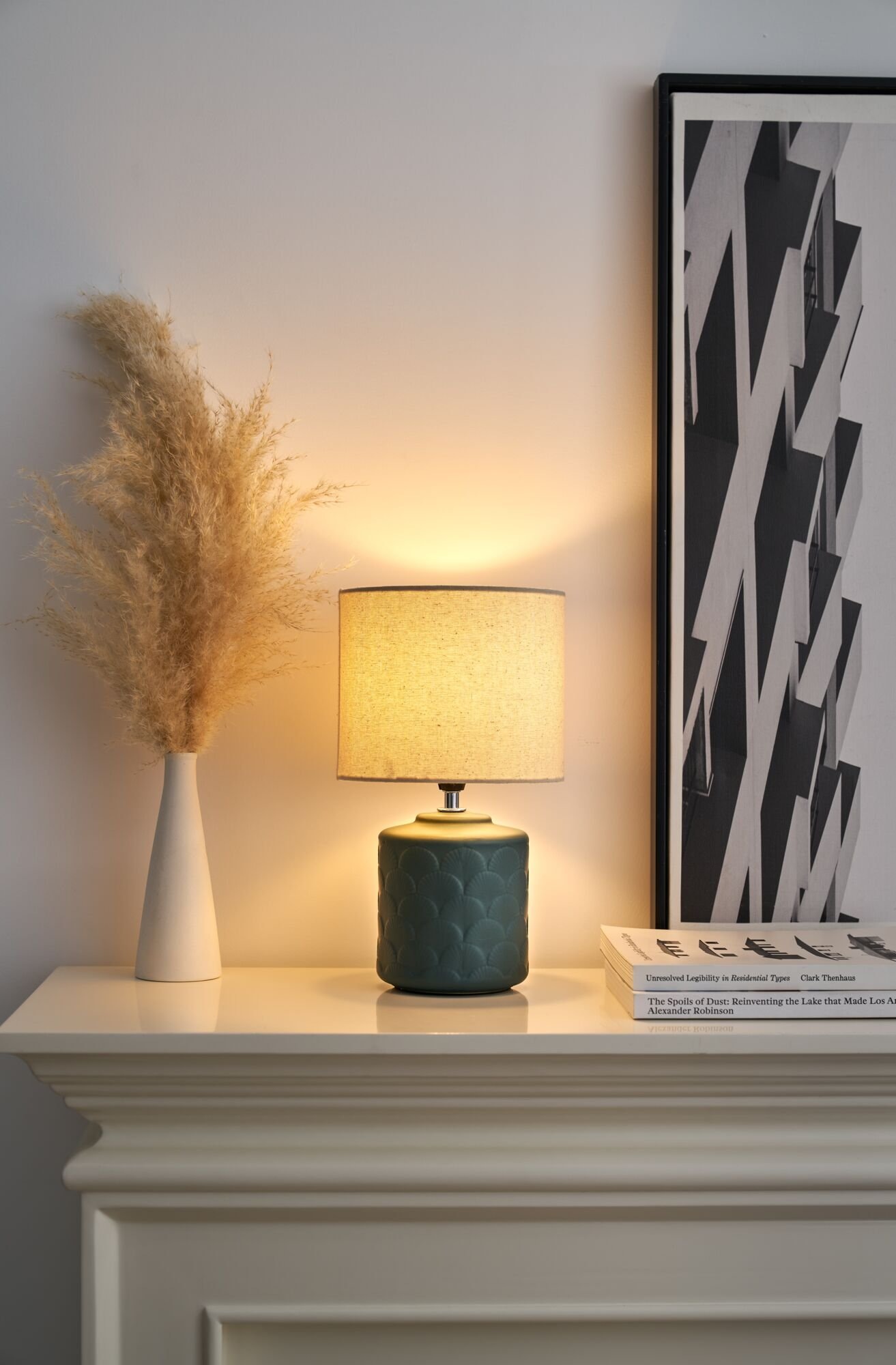 Pauleen Tischleuchte »Glowing Midnight max20W beige/green matt 230V Stoff/Keramik«, 1 flammig, Leuchtmittel E14 | ohne Leuchtmittel, E14
