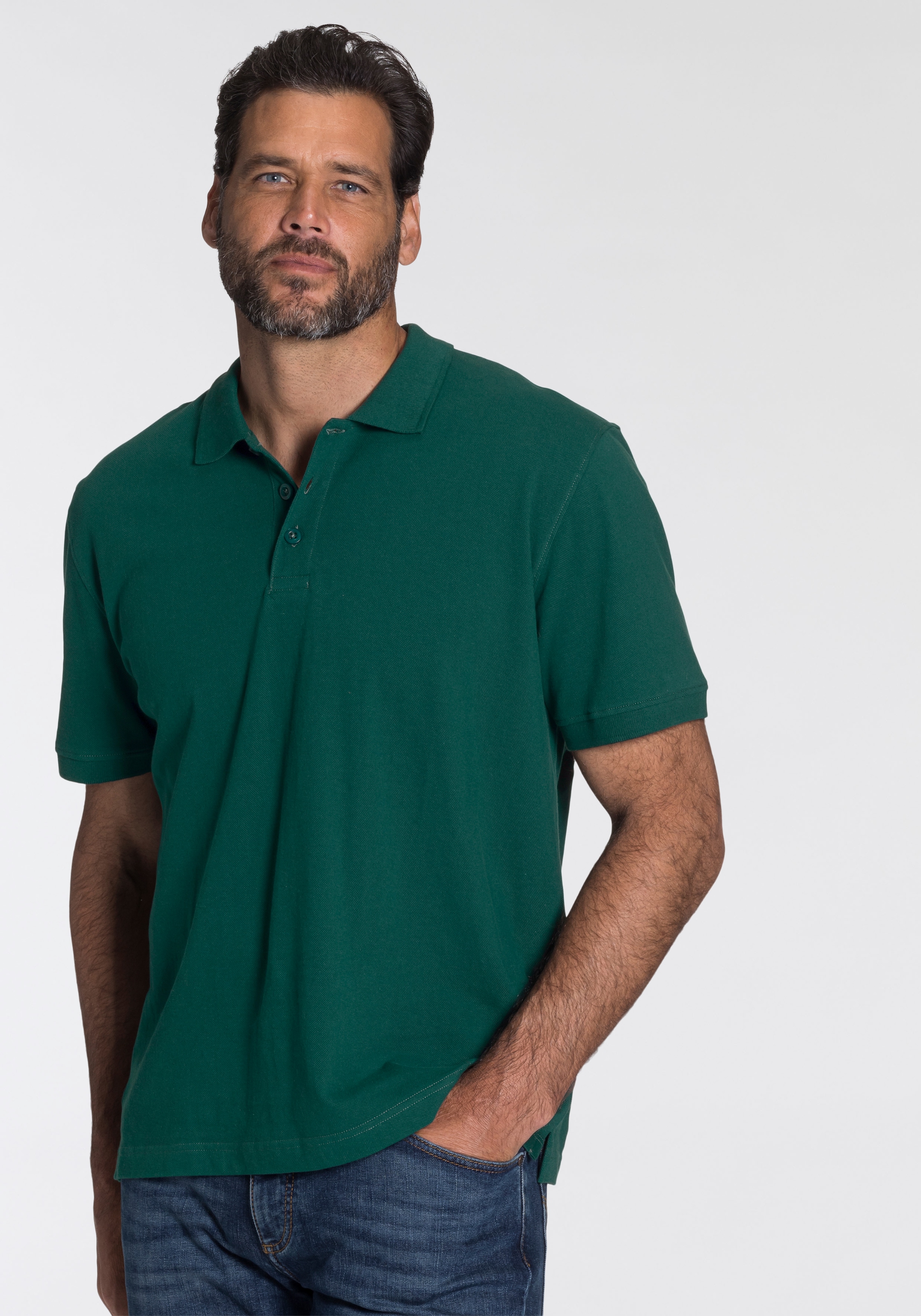 Man's World Poloshirt, Kurzarm, lockere Passform, unifarben