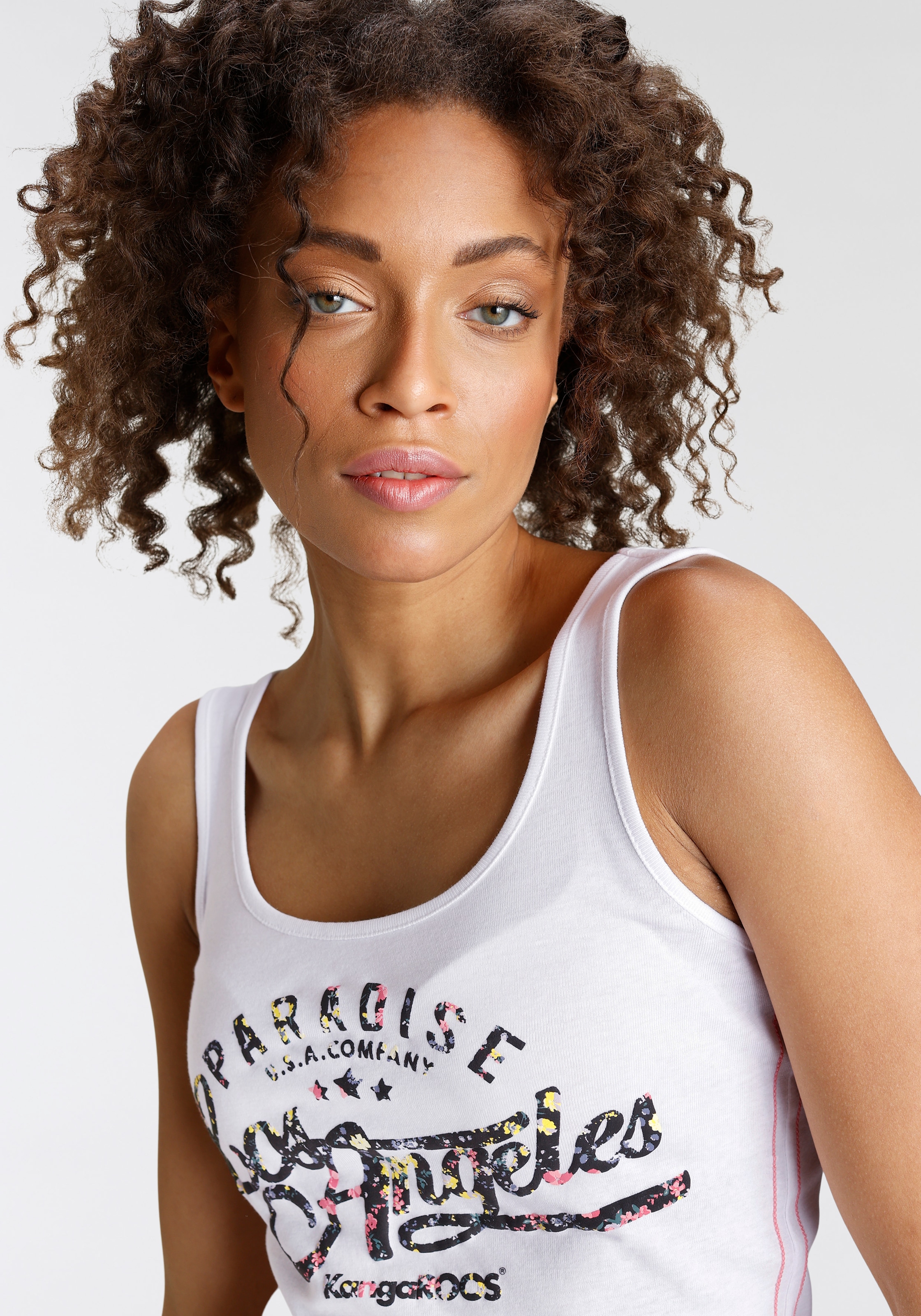 KangaROOS Tanktop, mit blumigem Puff-Print