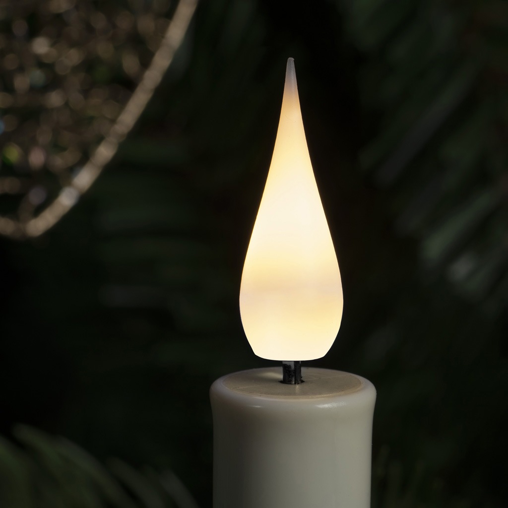 KONSTSMIDE Christbaumkerzen »Weihnachtsdeko, Christbaumschmuck, 5h Timer, 24 warm weiße Dioden«, 12 kabellose Baumkerzen mit Clip, Fernbedienung, Funktionen: AN/ AUS