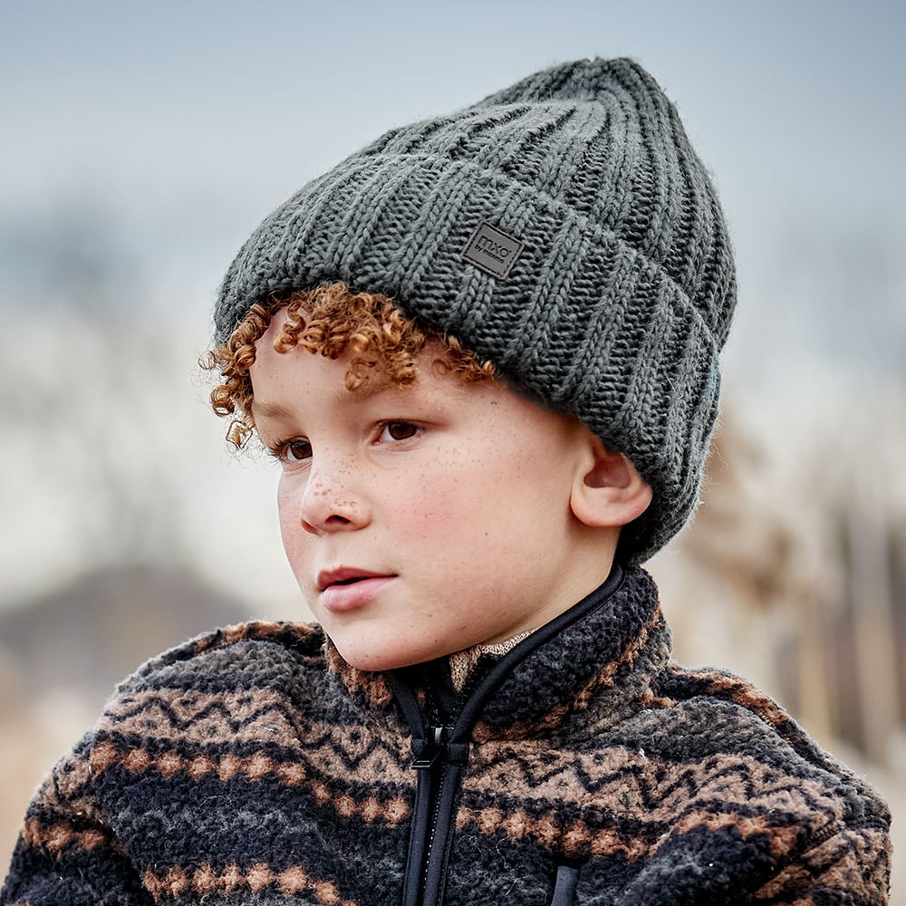 MAXIMO Strickmütze Breiter Umschlag, Grobstrick, gefüttert
