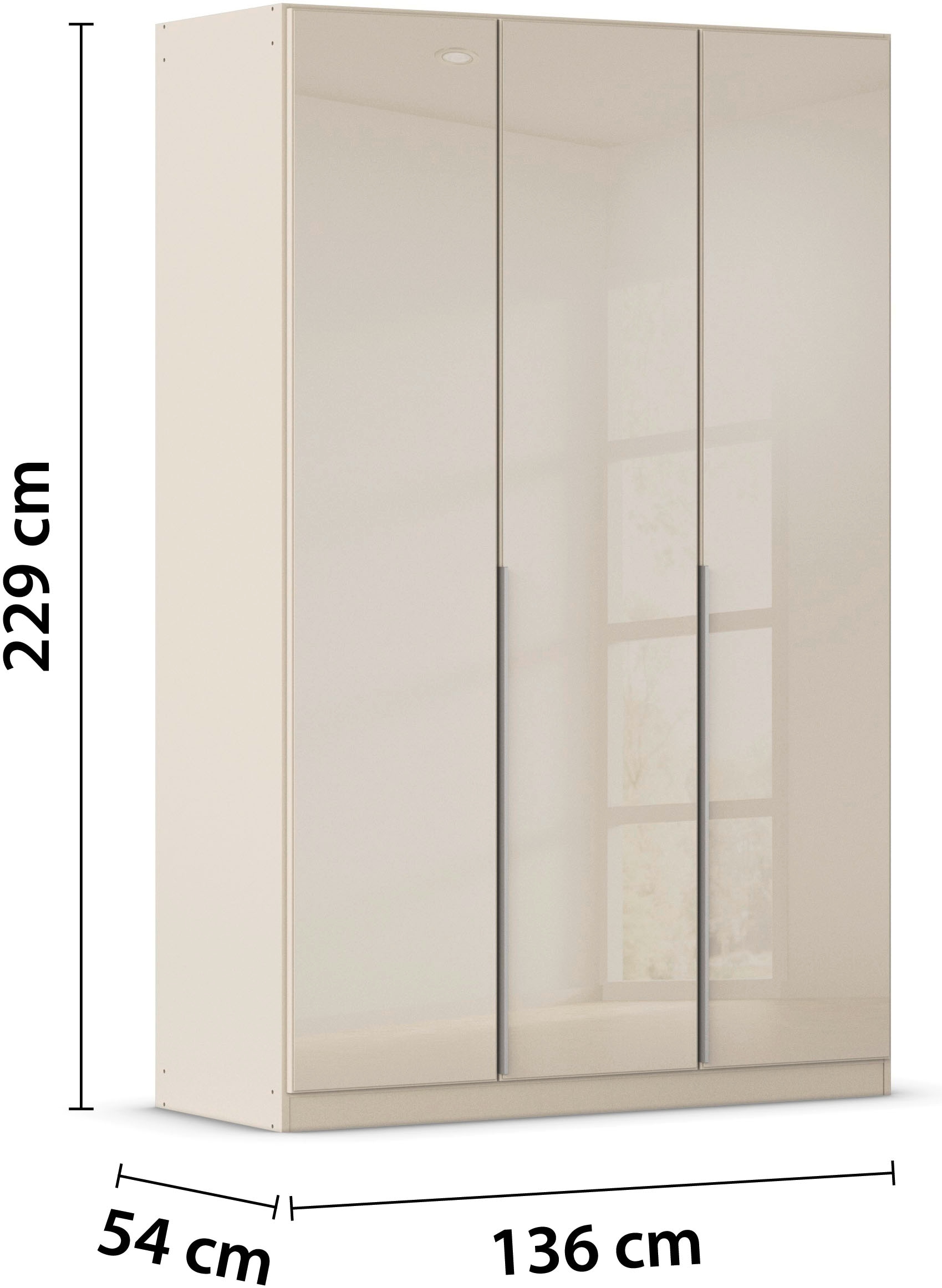 rauch Drehtürenschrank »Kleiderschrank Kleiderschränke Schrank Garderobe AGORDO mit Glasfront«, (in zwei Griff-Farben), durchdachte Innenausstattung, in 6 Breiten und 2 Höhen MADE IN GERMANY