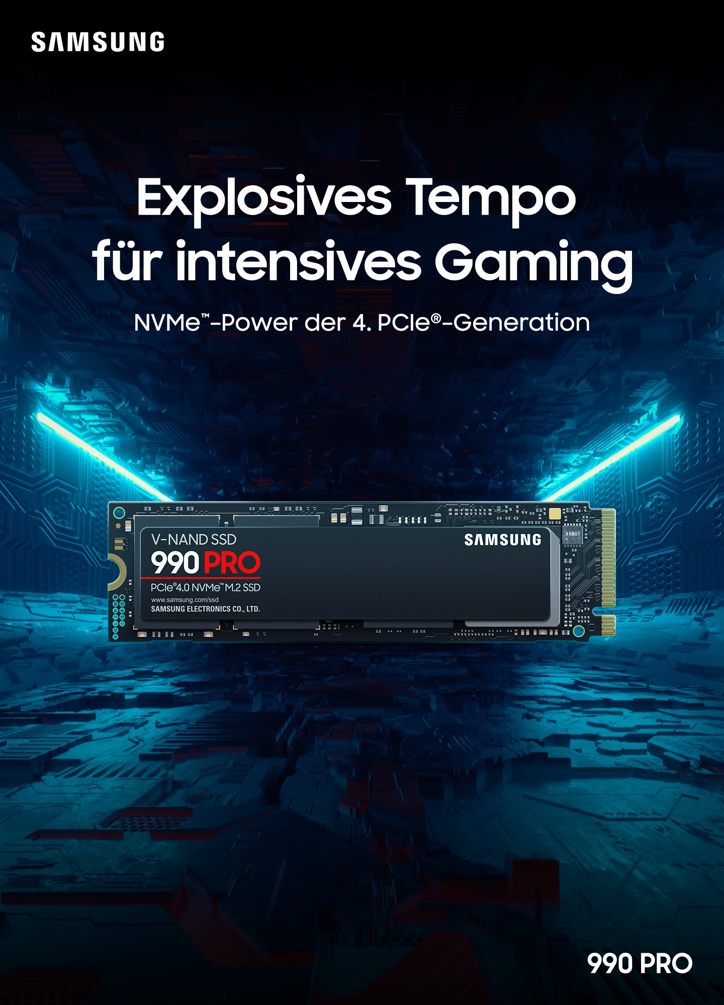 Samsung interne SSD »990 PRO NVMe™ M.2« 1 TB Anschluss PCIe Gen 4.0 x4