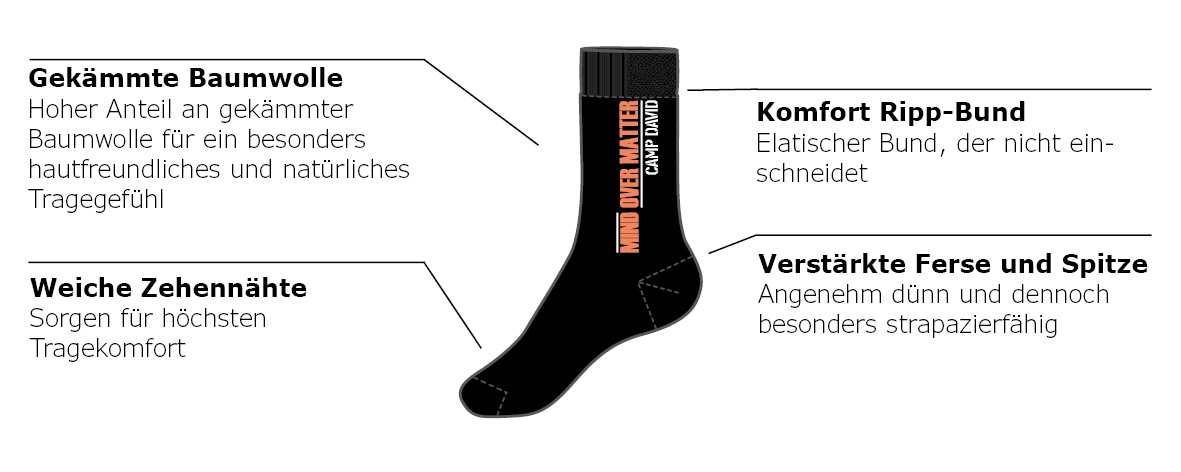 CAMP DAVID Socken »casual«, (4 Paar), mit elastischem Bund