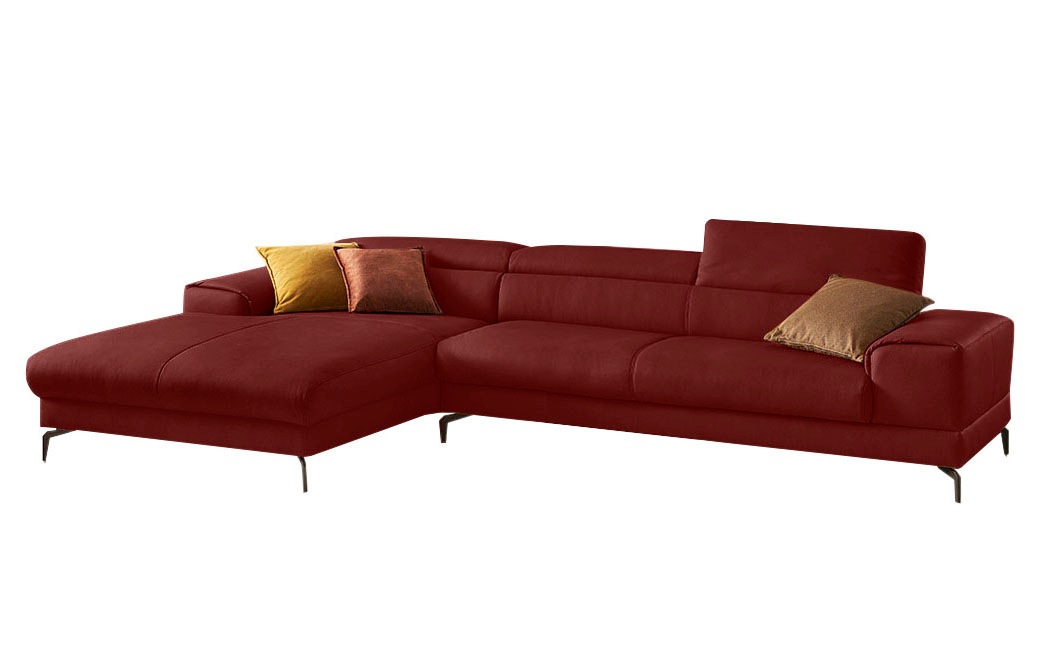 W.SCHILLIG Ecksofa »piedroo, Designsofa mit tollem Sitzkomfort, bequem und elegant, L-Form«, Kopfteilverstellung, wahlweise mit Sitztiefenverstellung, Breite 343cm