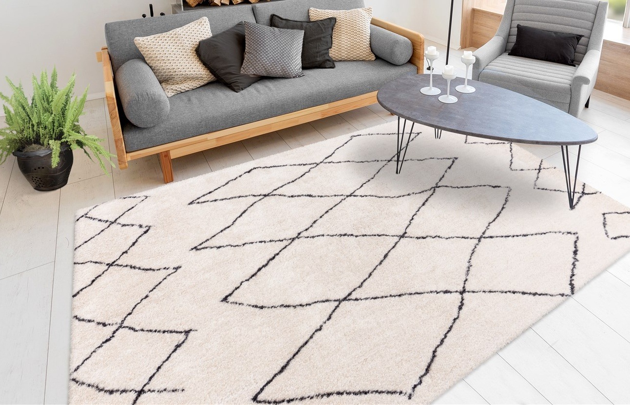 my home Hochflor-Teppich »Bella«, rechteckig, 27 mm Höhe, Retro, Wohnzimmer günstig online kaufen