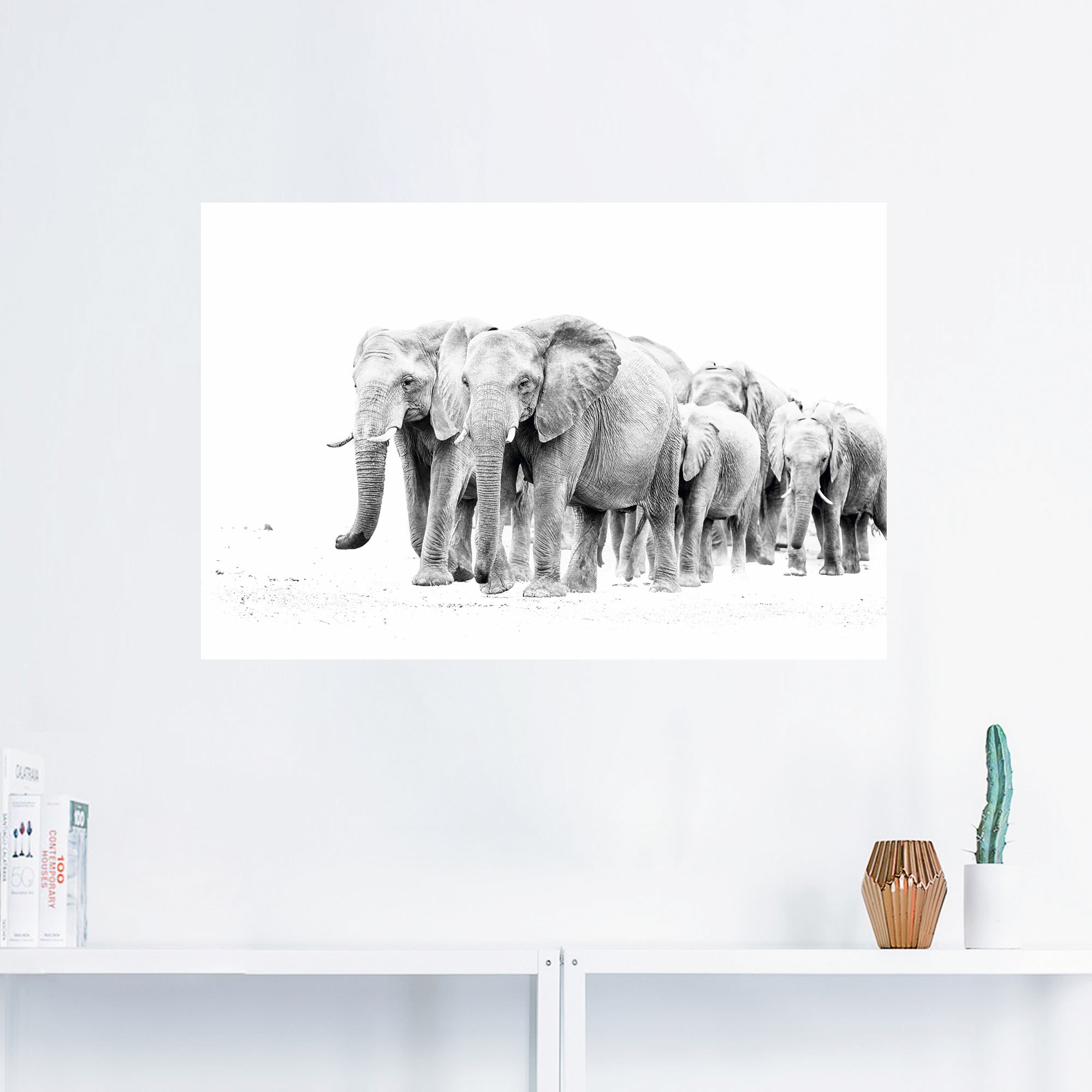 Artland Wandbild »Karawane der Eefanten«, Elefanten Bilder, (1 St.), als Alubild, Leinwandbild, Wandaufkleber oder Poster in versch. Größen