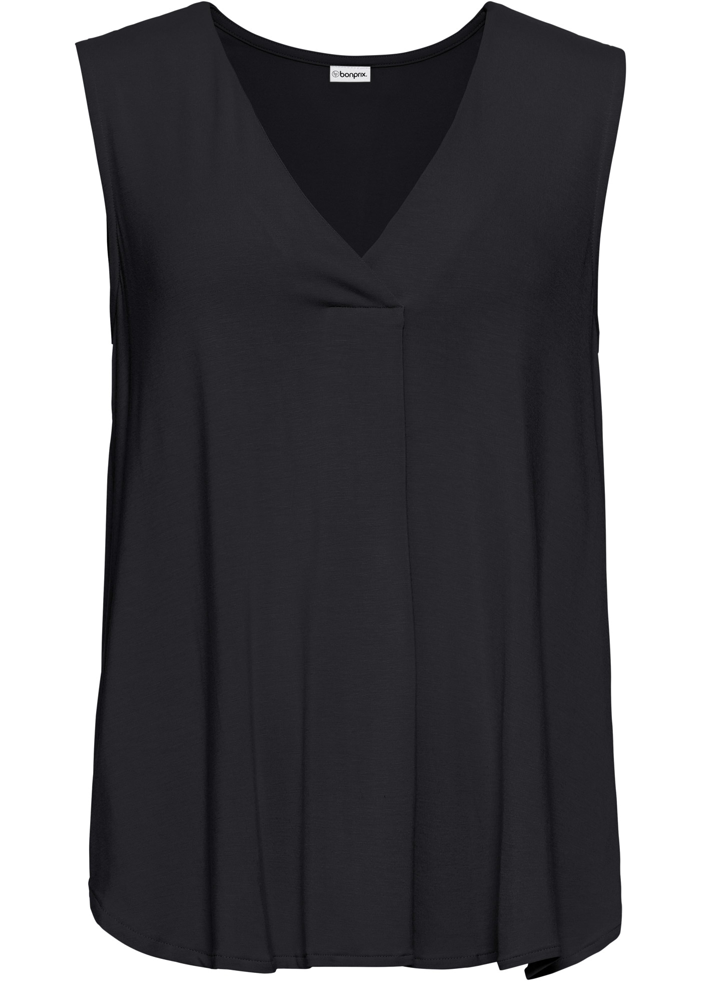 bonprix Shirttop bequeme Passform, aus Viskose-Mix, V-Ausschnitt