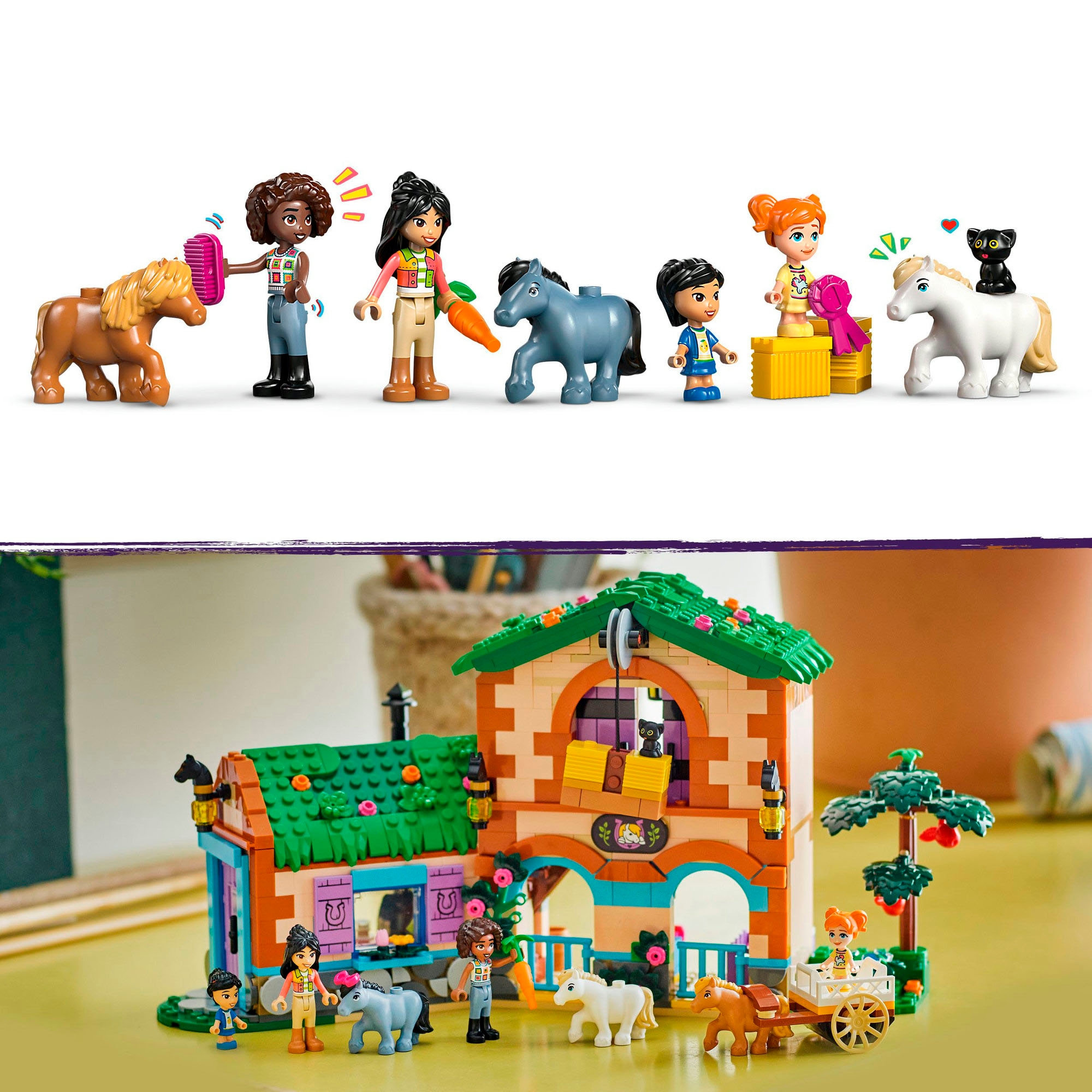 LEGO® Konstruktionsspielsteine »Ponyhof & Stall (42654), LEGO Friends«, (727 St.), Made in Europe