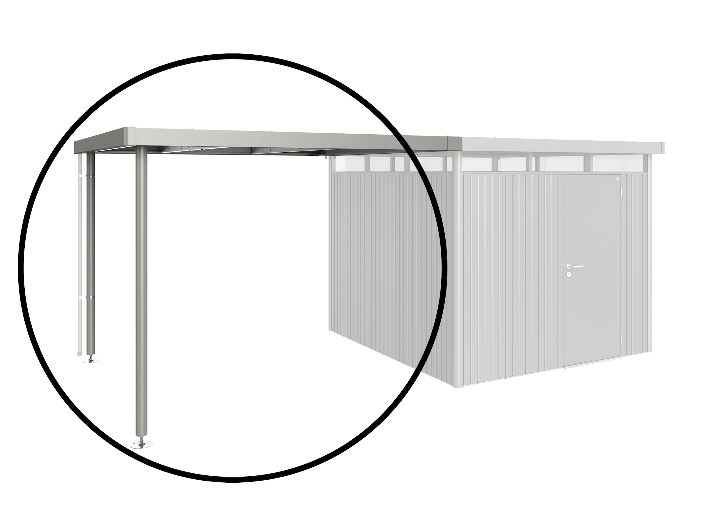 Biohort Gerätehaus-Anbaudach »für Gerätehaus HighLine Gr. L H4, verschiedene Farben« quarzgrau-metallic