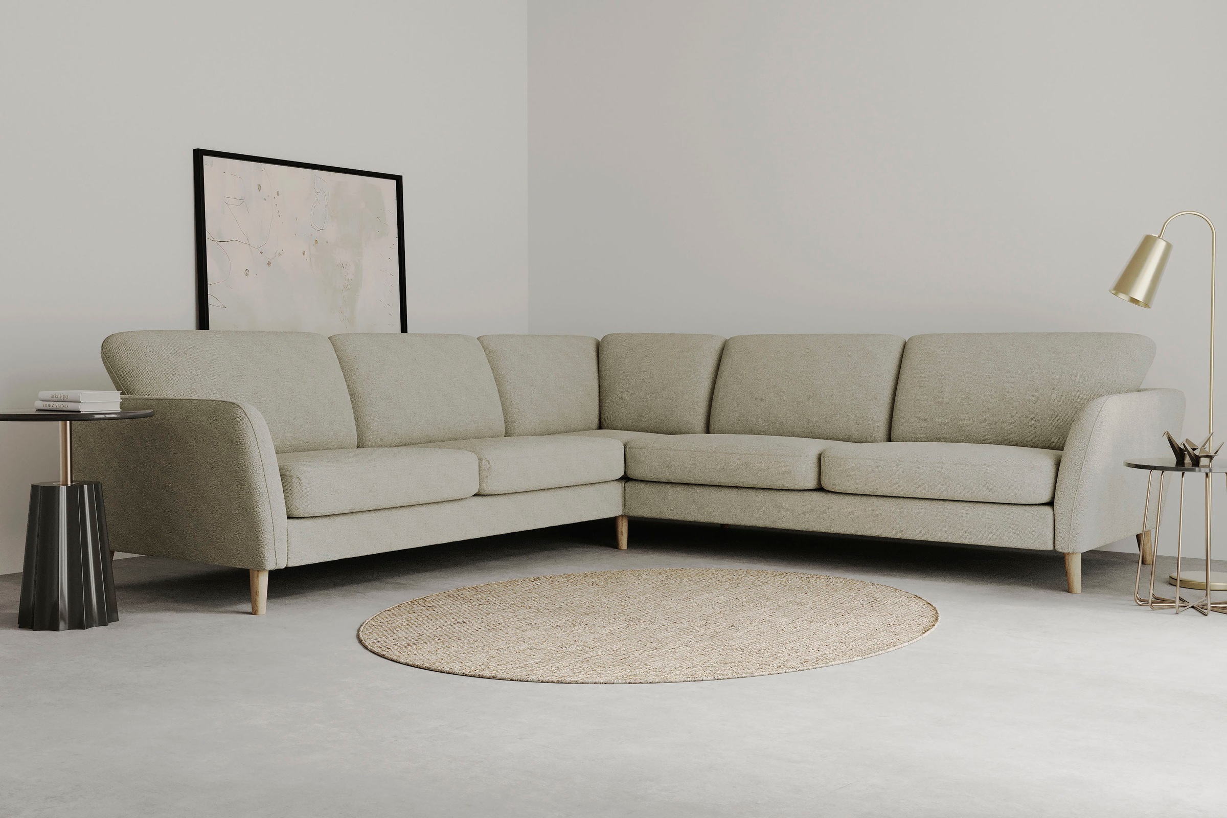 Home affaire Ecksofa »MARSEILLE 278/278 cm, L-Form, Webstoff, Flachgewebe, günstig online kaufen