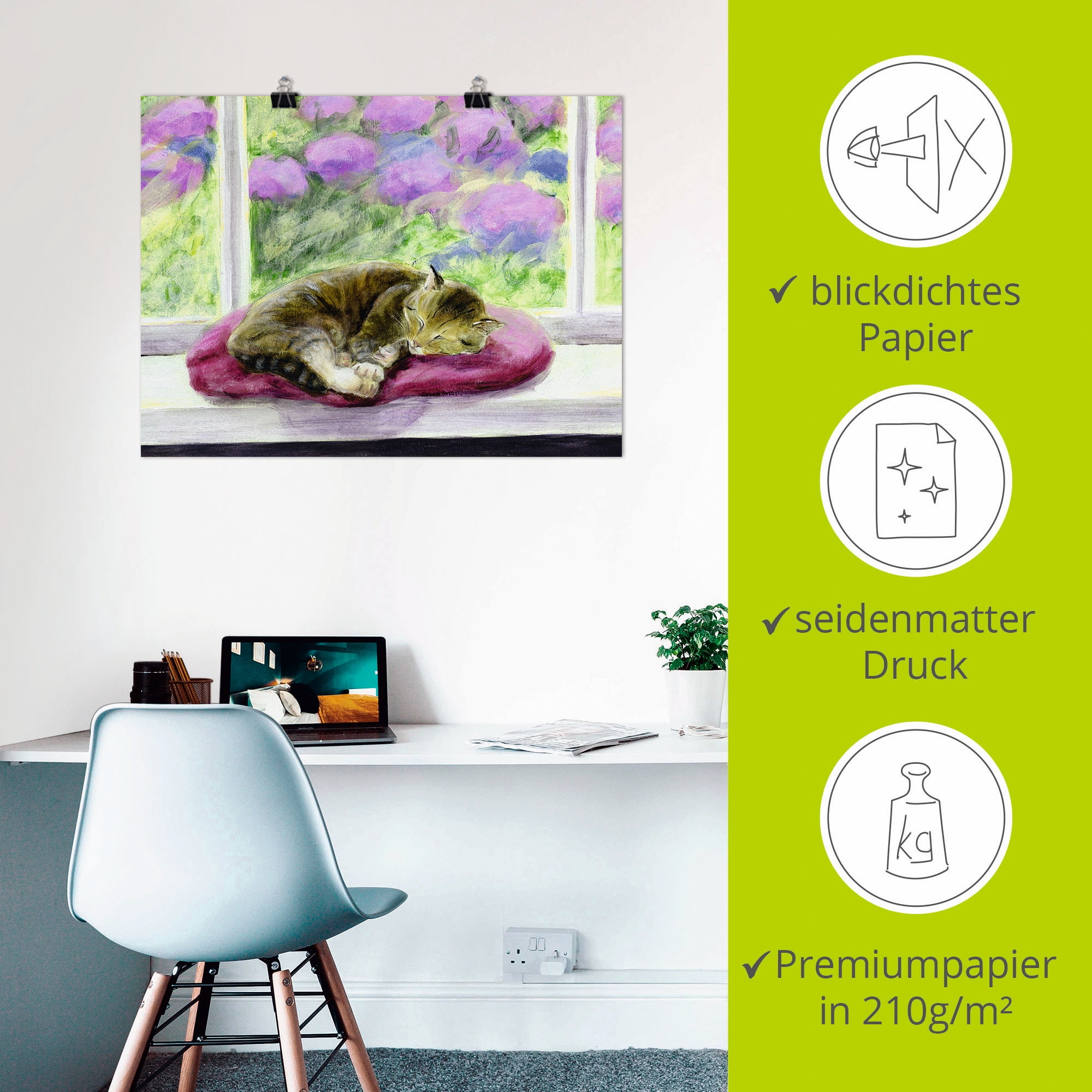 Artland Wandbild »Katze auf Gartenfensterbank« Haustiere 1 Stk. tlg. ohne Rahmen