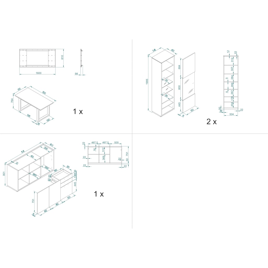 INOSIGN Esszimmer-Set »LARGO«, (Set, 4 St.)