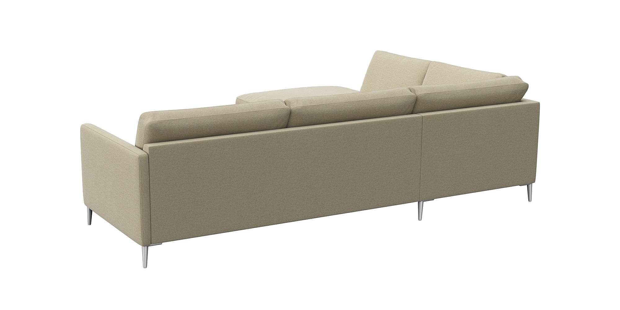 FLEXLUX Ecksofa »Fiore, L-Form« schmale Armlehnen, Kaltschaum, Füße Alu