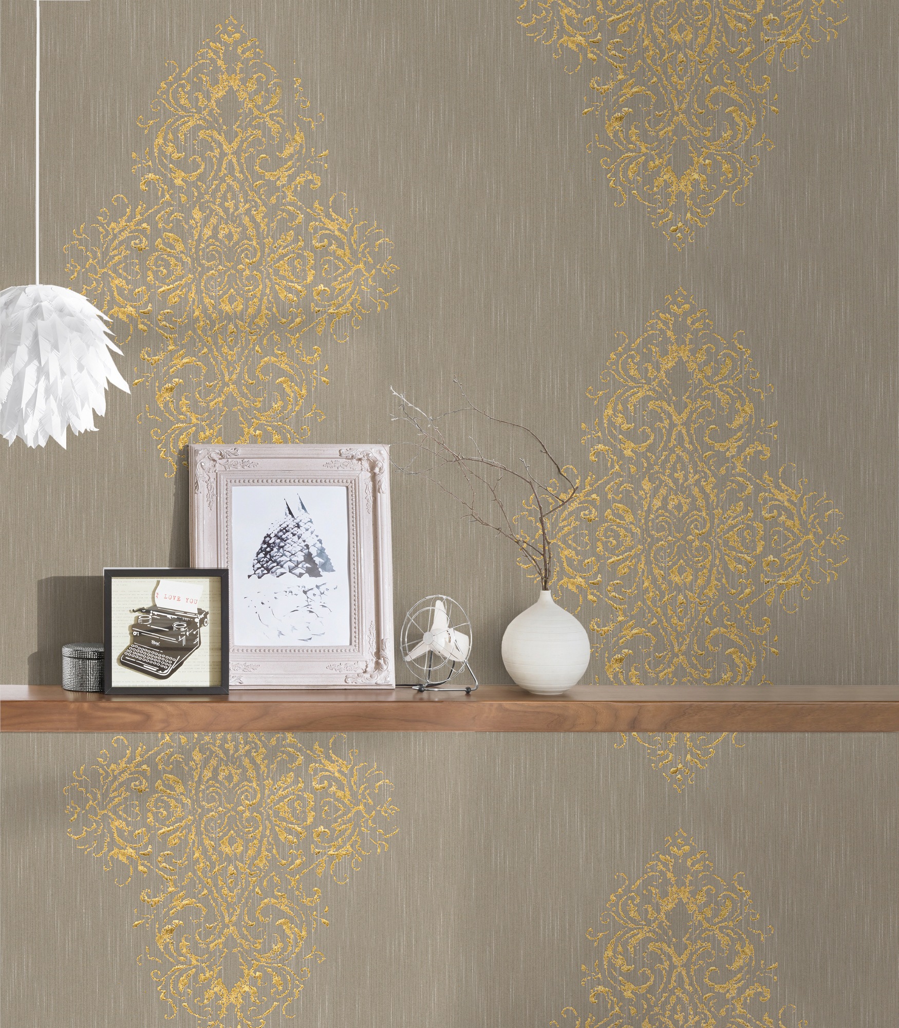 Bricoflor Neobarock Tapete in anthrazit Graue Ornament Tapete mit Muster un günstig online kaufen