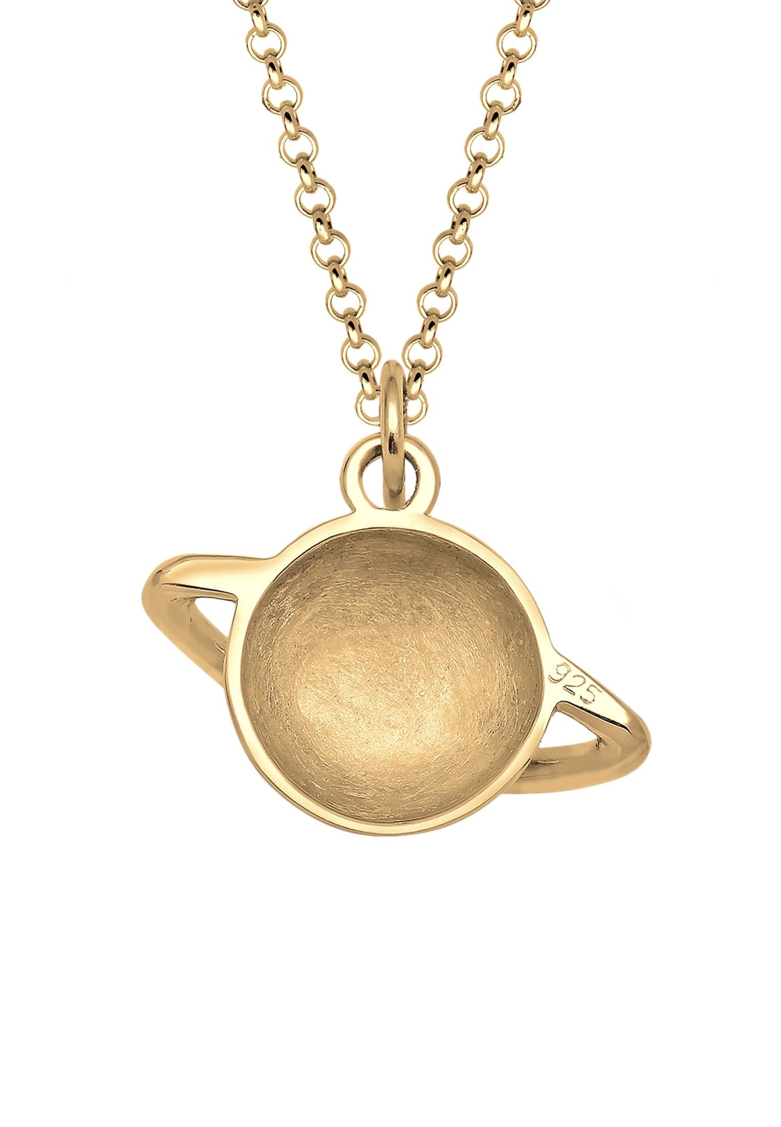 Elli Kette mit Anhänger »Planet Saturn Astro 925 Sterling Silber vergoldet«