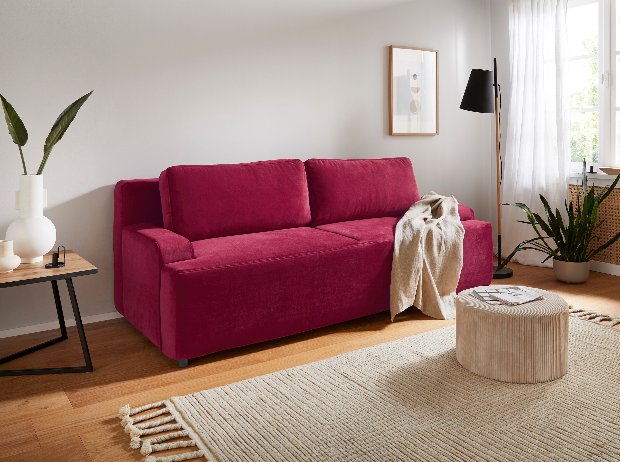 Home affaire Schlafsofa »Halbschlaf« mit Bettfunktion und Bettkasten günstig online kaufen