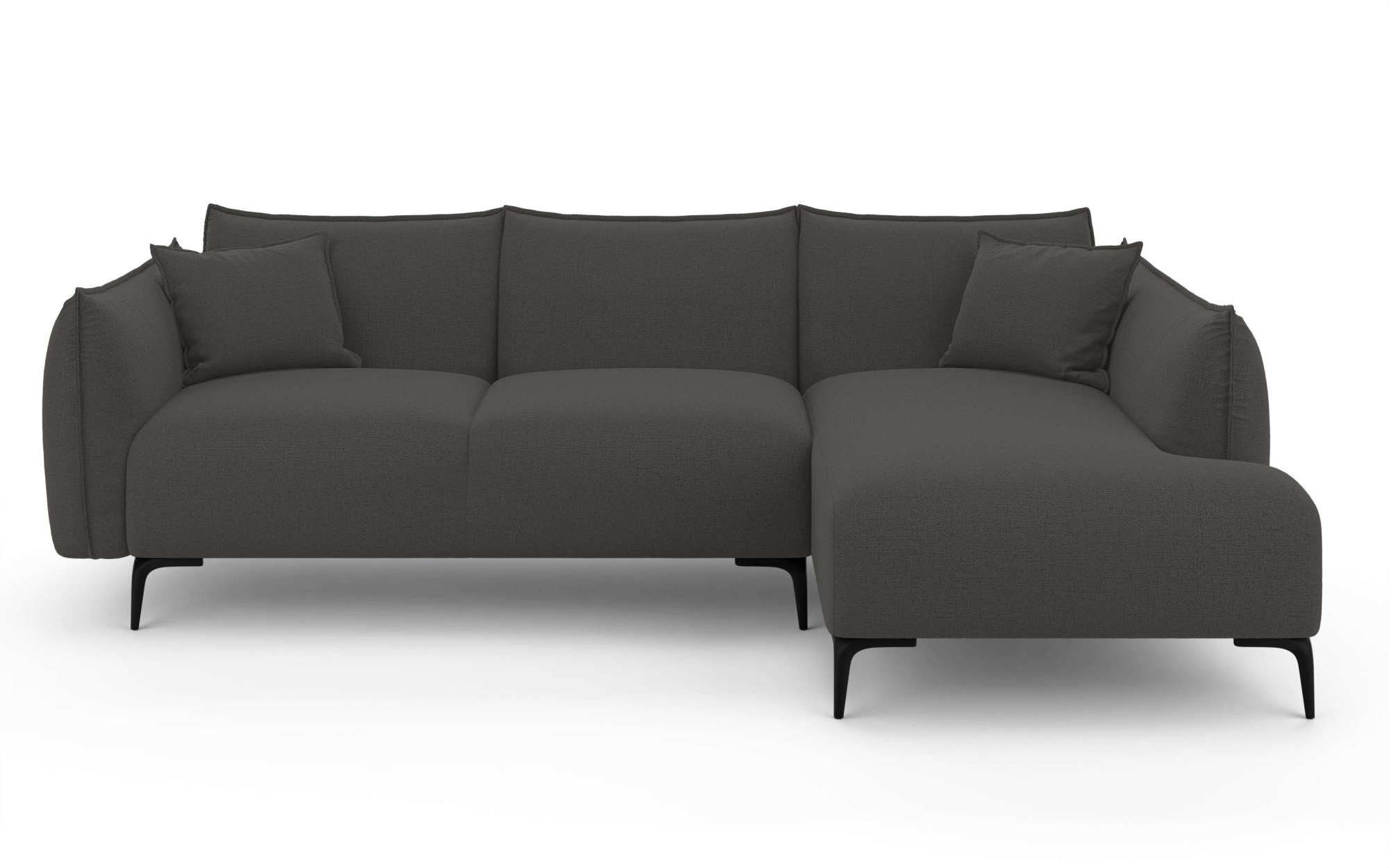 LeGer Home by Lena Gercke Ecksofa »Adelita mit Ottomane links oder rechts bestellbar, B/H/T 270/97/168«, L-Form mit Wellenunterfederung, enthält 2 Zierkissen