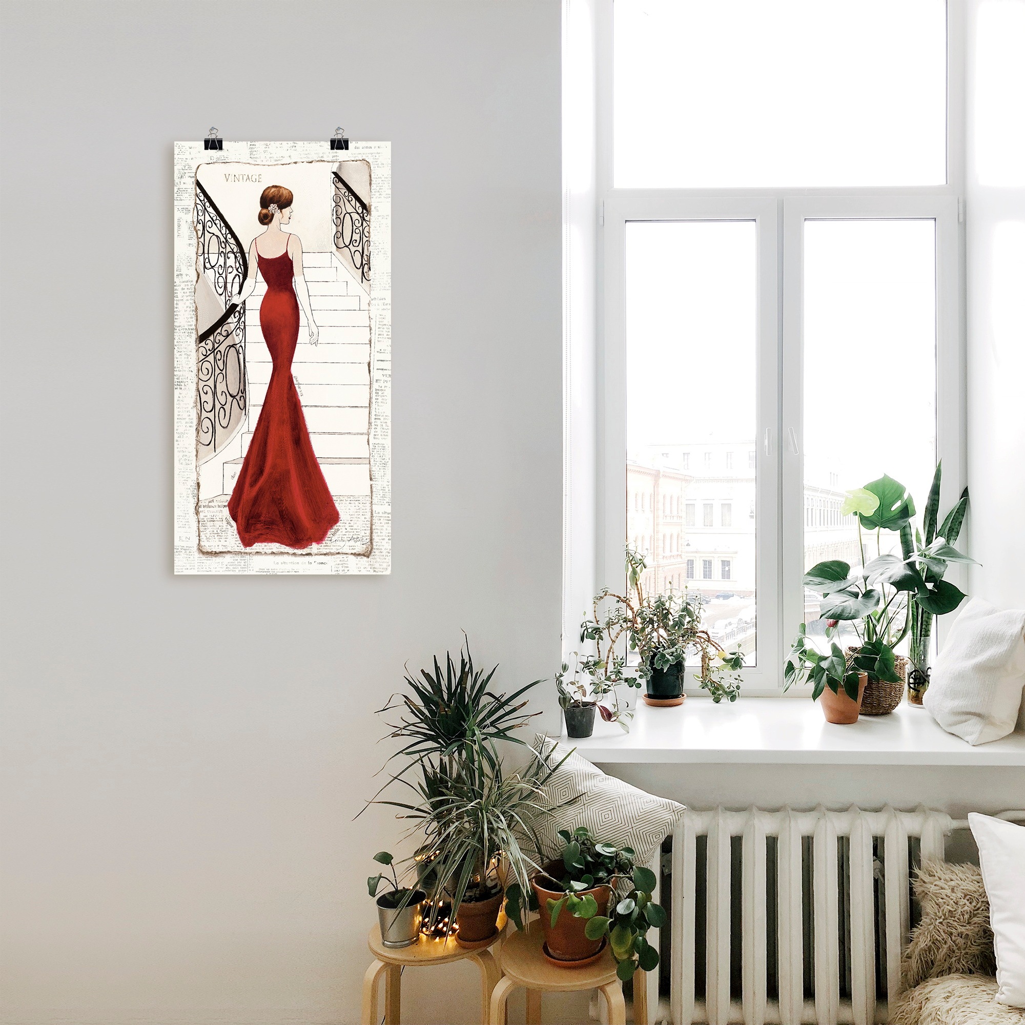 Artland Wandbild »Die schöne in Rot«, Frau, (1 St.), als Leinwandbild, Poster, Wandaufkleber in verschied. Größen