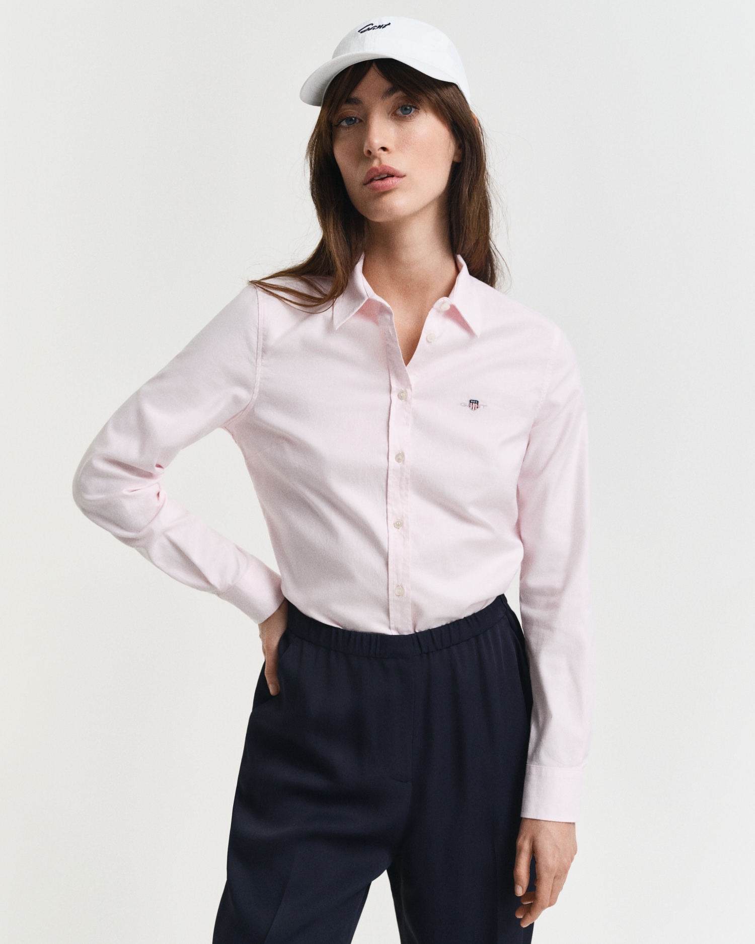 Gant Langarmbluse »New Slim Stretch Oxford Blouse« für bequemen Sitz u. Bewegungsfreiheit, New Slim Stretch, bügelfrei