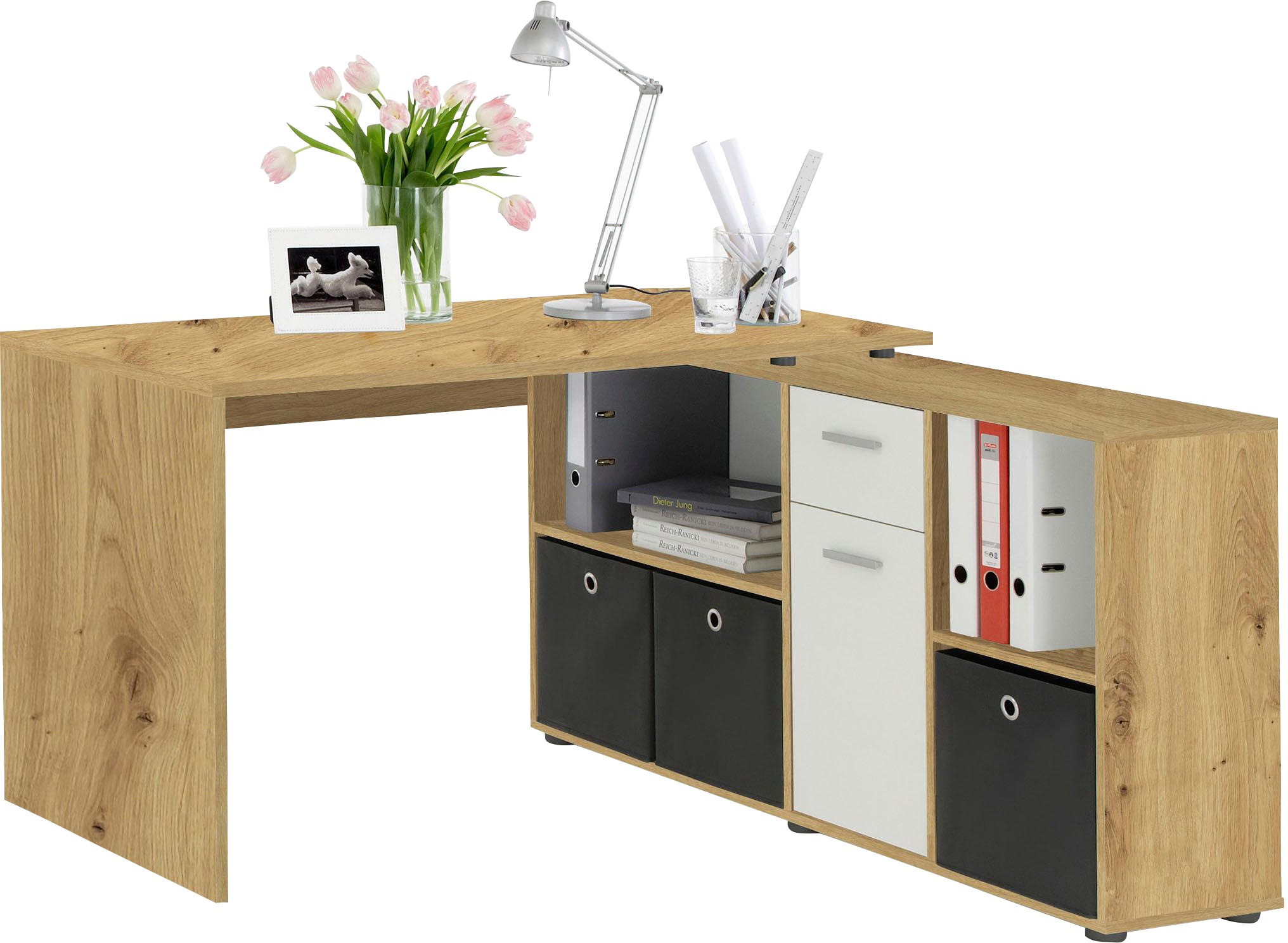 FMD Eckschreibtisch »Lexo«, Schreibtisch/Sideboard viel Stauraum, beidseiti günstig online kaufen