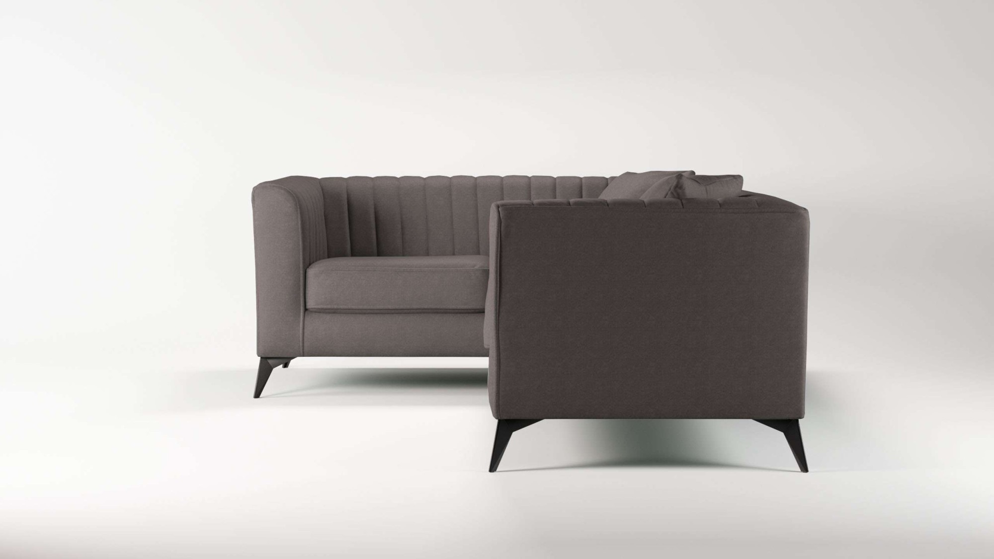 Home affaire Ecksofa »MATTHEW L-Form ideal für kleine Räume, Maße B/T/H:  240/167/74 cm« elegantes Designsofa, Steppung im Rücken, incl. Zierkissen