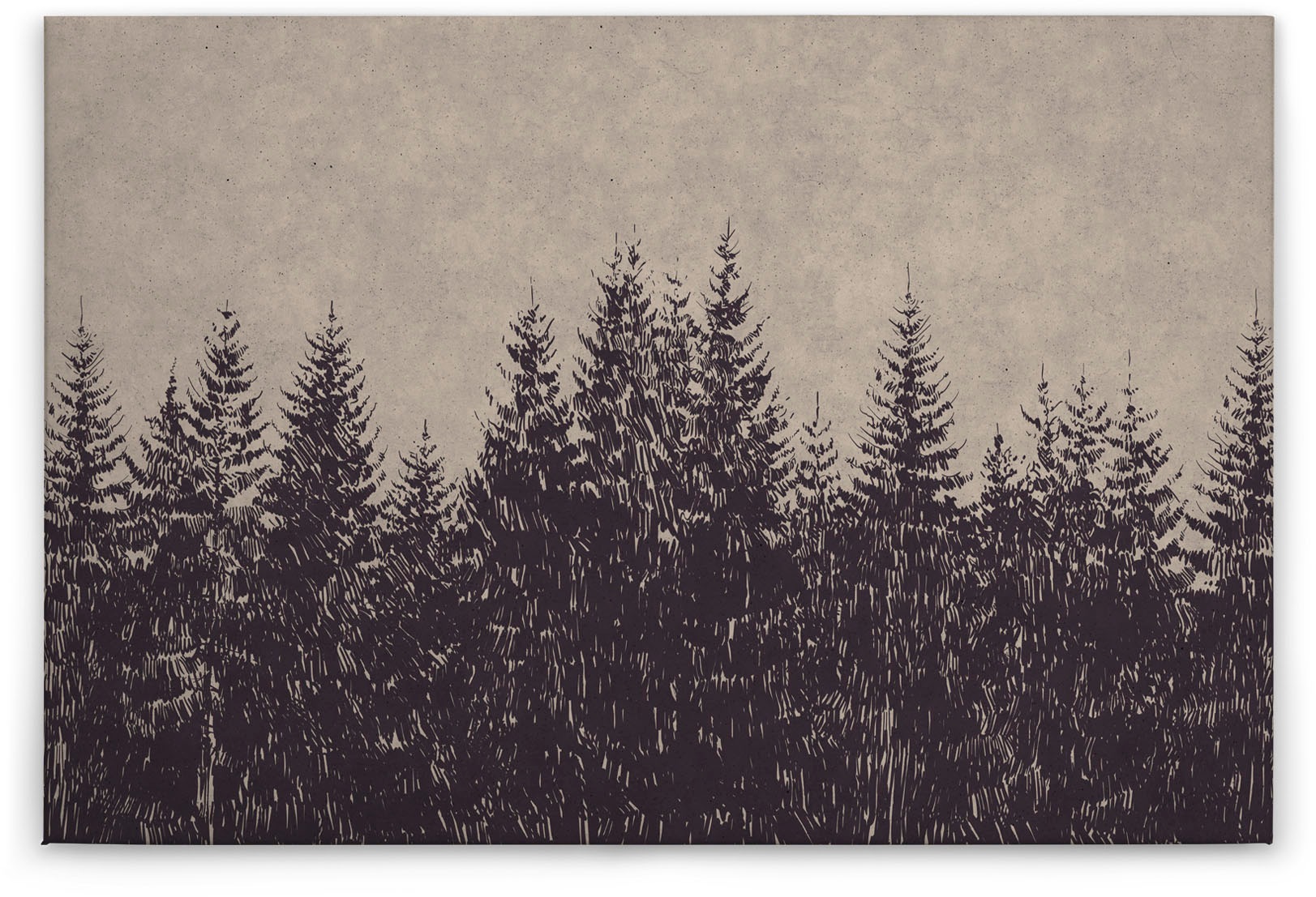 A.S. Création Leinwandbild »black forest«, Kunst-Wald-Kinder, (1 St.), Wald Bild Keilrahmen Leinwand-Bild Wohnzimmer modern Wandbild Kinder